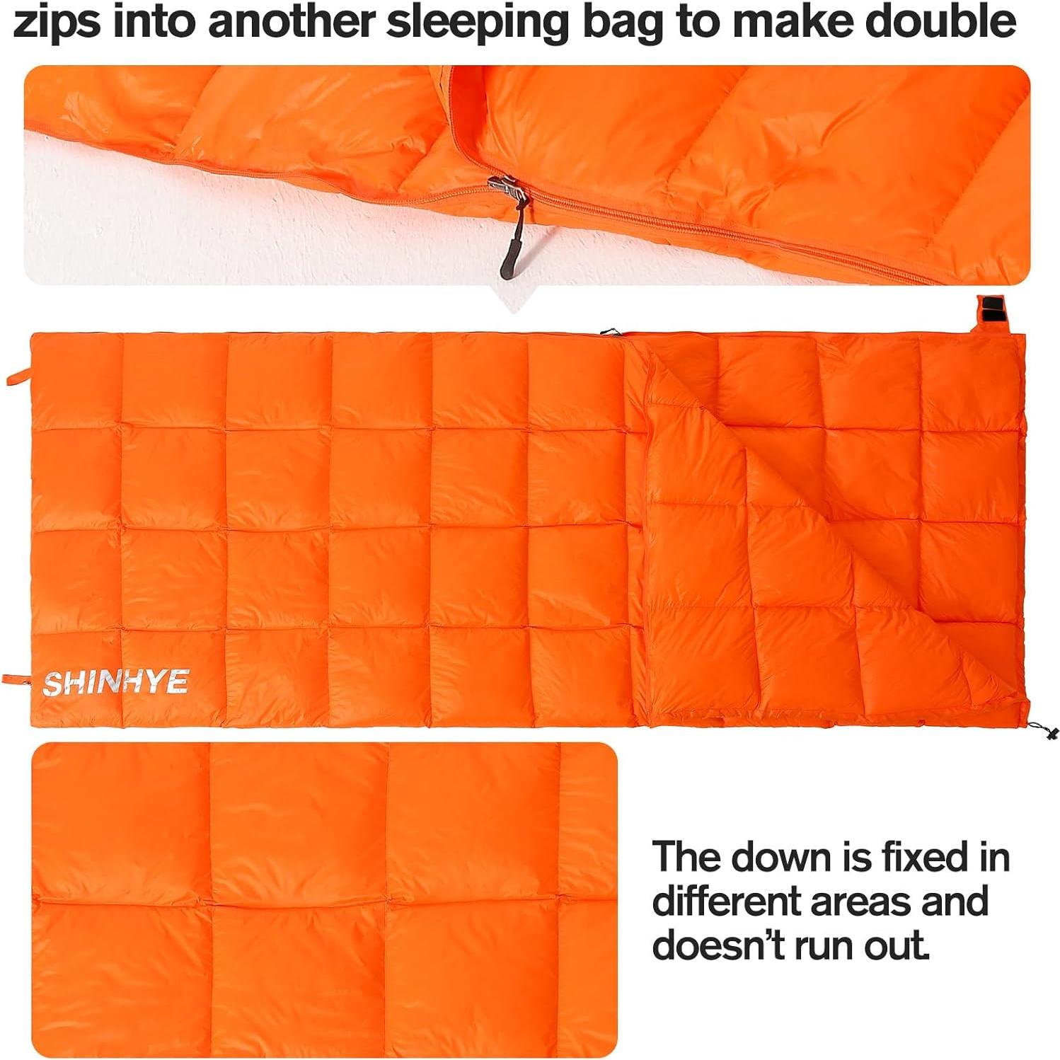 Saco de dormir ultraligero ShinHye 500g plumón 4-15°C