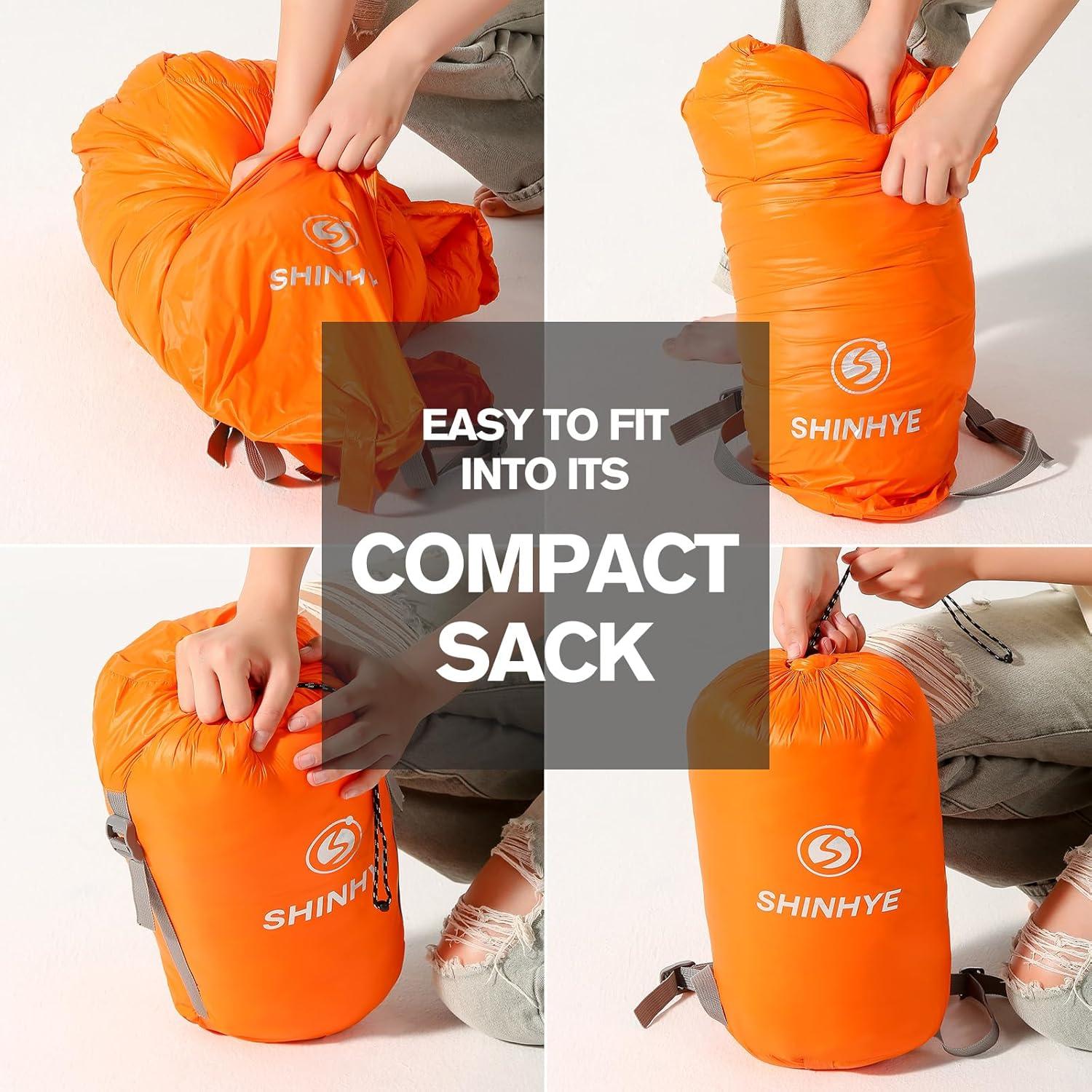 Saco de dormir ultraligero ShinHye 500g plumón 4-15°C