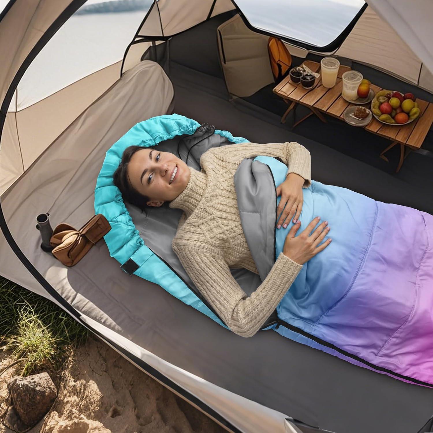 Saco de dormir AuSletie 3 estaciones impermeable 228.6x80cm