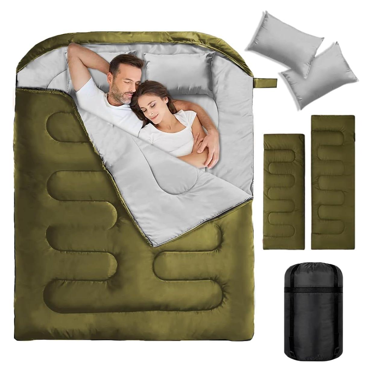 Saco de dormir doble Zenicham para 2 personas - 220x150 cm