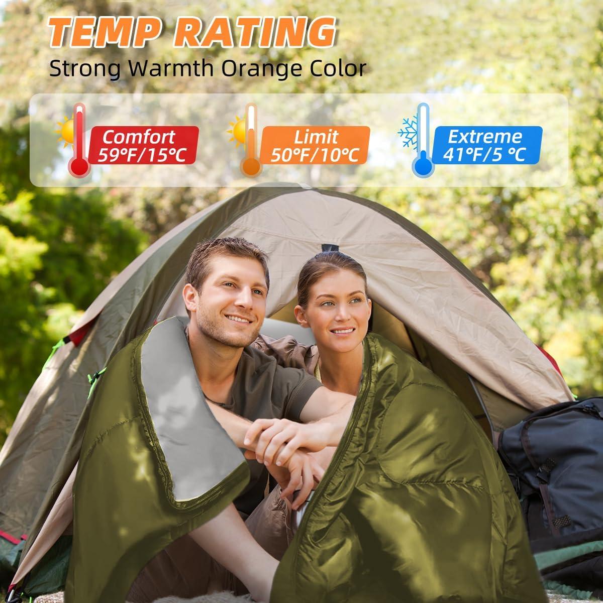 Saco de dormir doble Zenicham para 2 personas - 220x150 cm