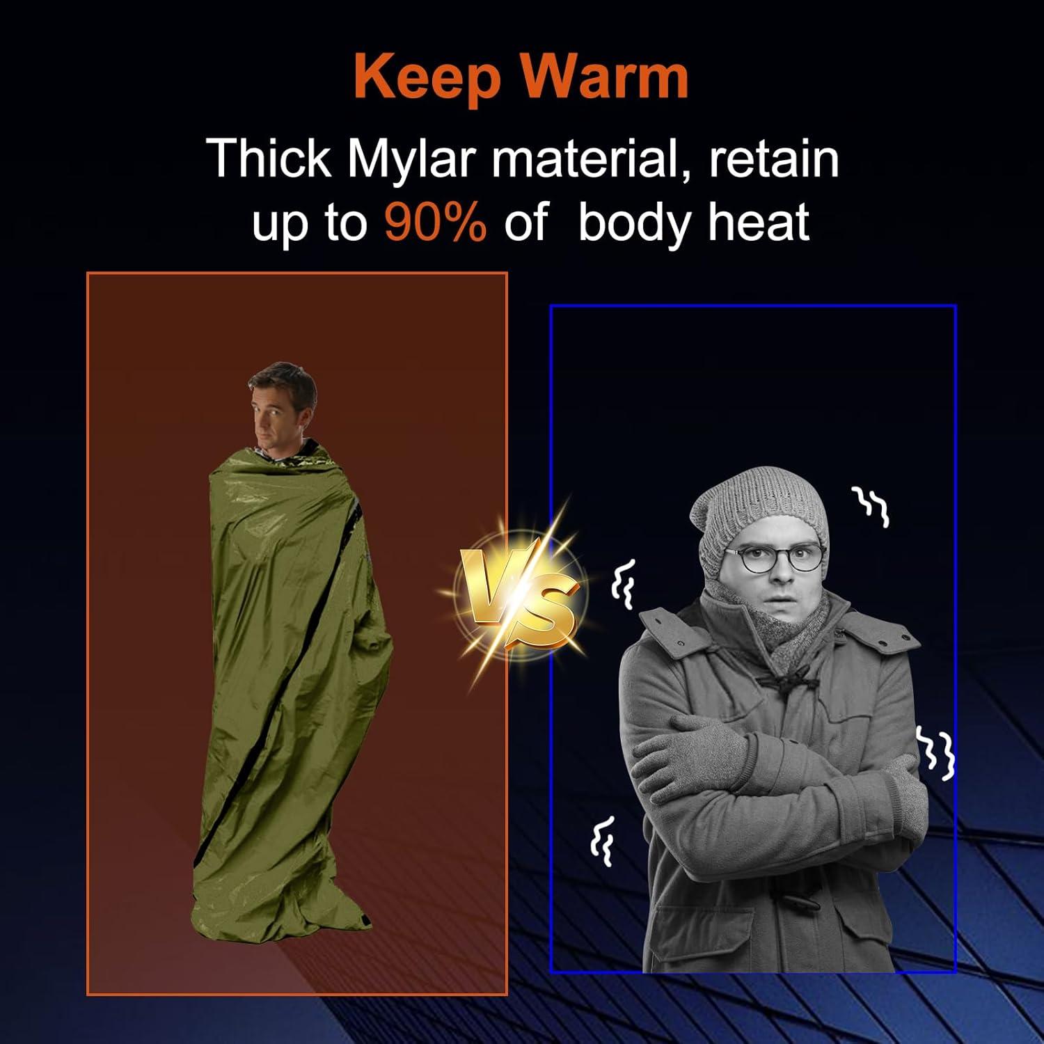 Bolsa de Dormir de Emergencia GJD 3 Piezas Mylar Térmico