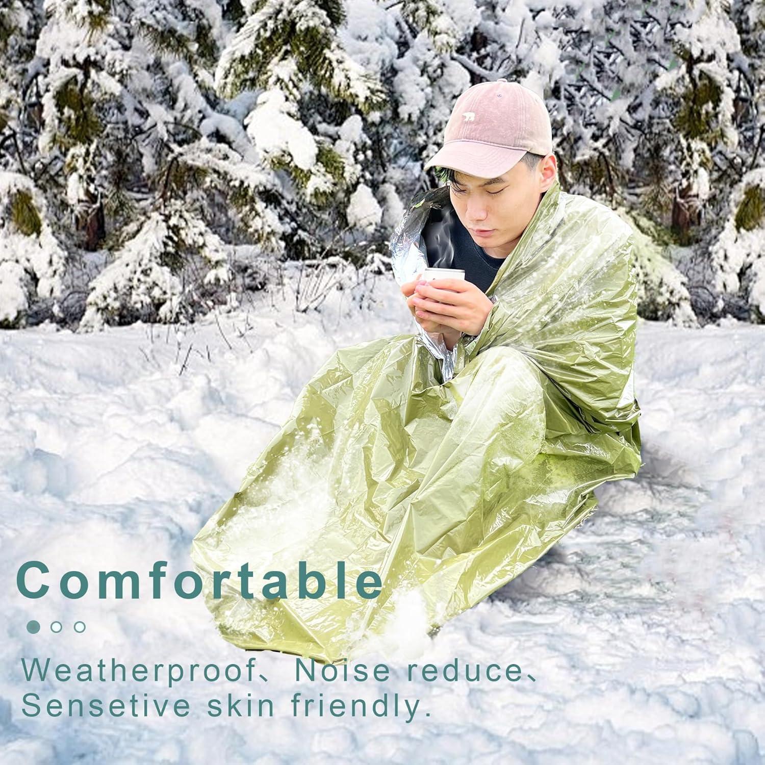 Bolsa de Dormir de Emergencia GJD 3 Piezas Mylar Térmico