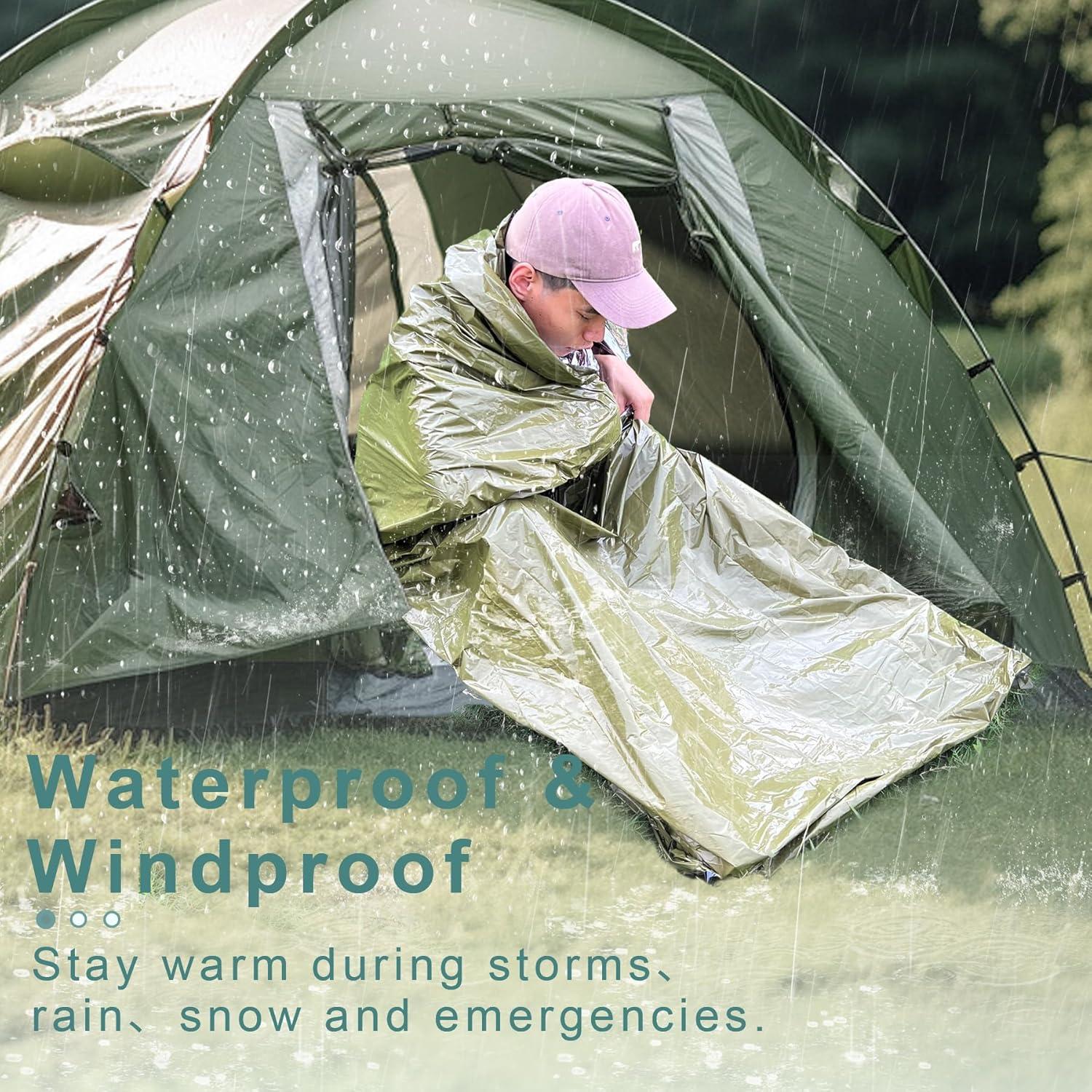 Bolsa de Dormir de Emergencia GJD 3 Piezas Mylar Térmico