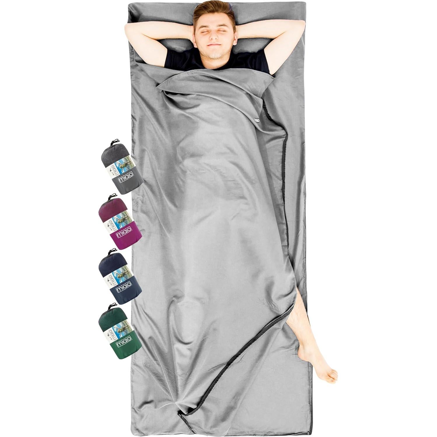 Saco de Dormir 2-en-1 Miqio Forro y Sábana de Viaje XL