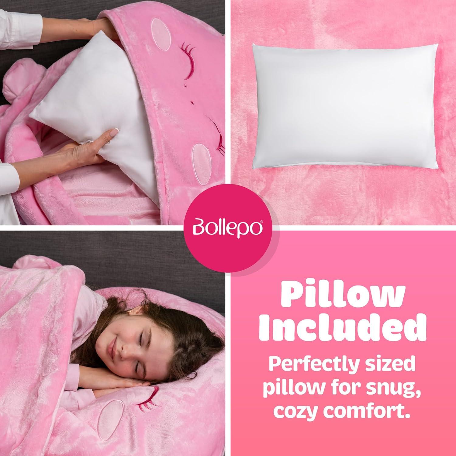 Saco de dormir Bollepo Unicornio Rosa 167.64x83.82cm con almohada