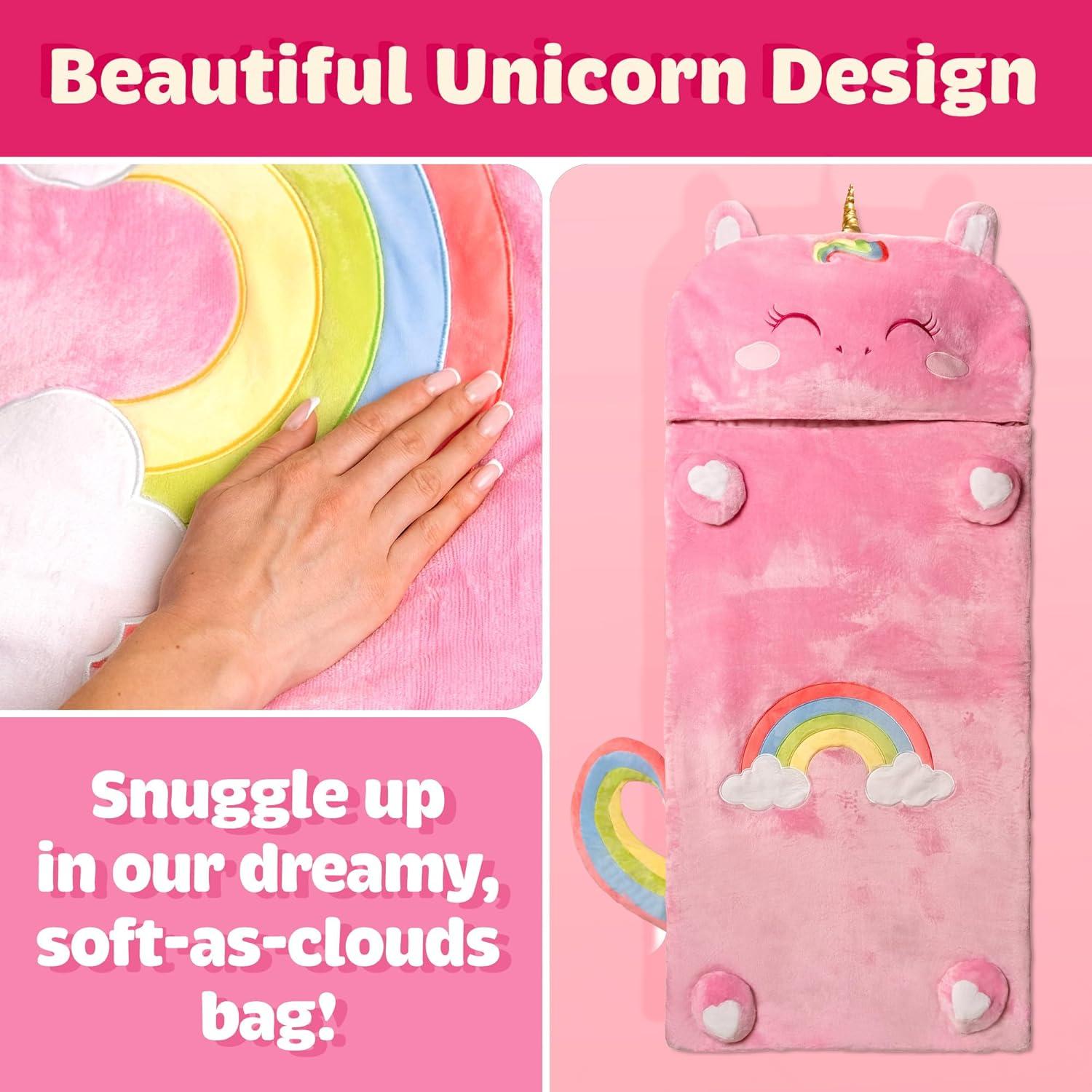 Saco de dormir Bollepo Unicornio Rosa 167.64x83.82cm con almohada