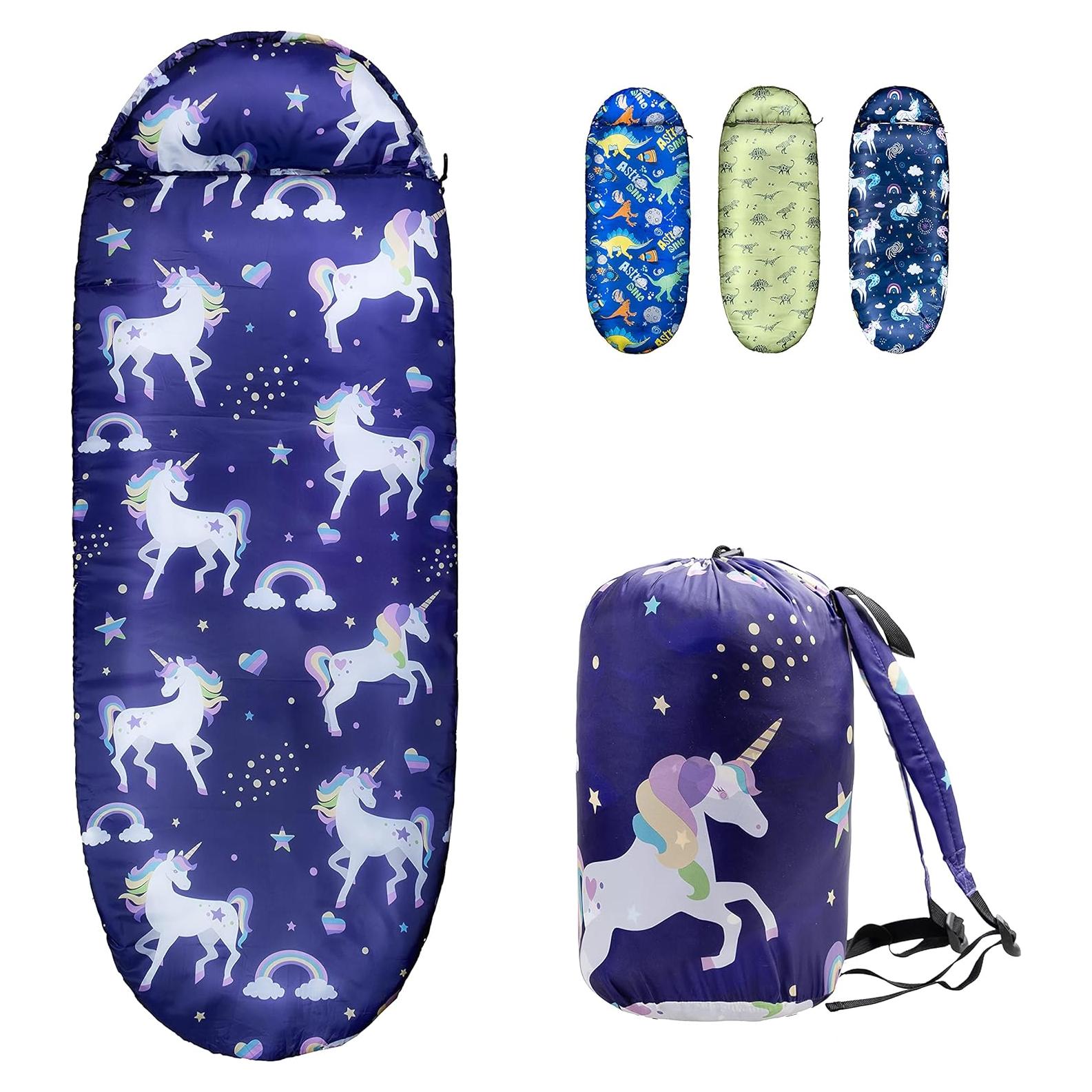 Saco de Dormir para Niñas Rioyalo Unicornio Arcoíris 3 Temporadas