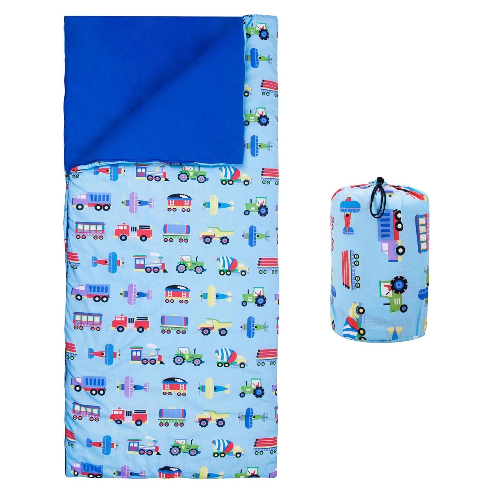 Saco de dormir Wildkin para niños 144.78x76.2 cm - Trenes y aviones