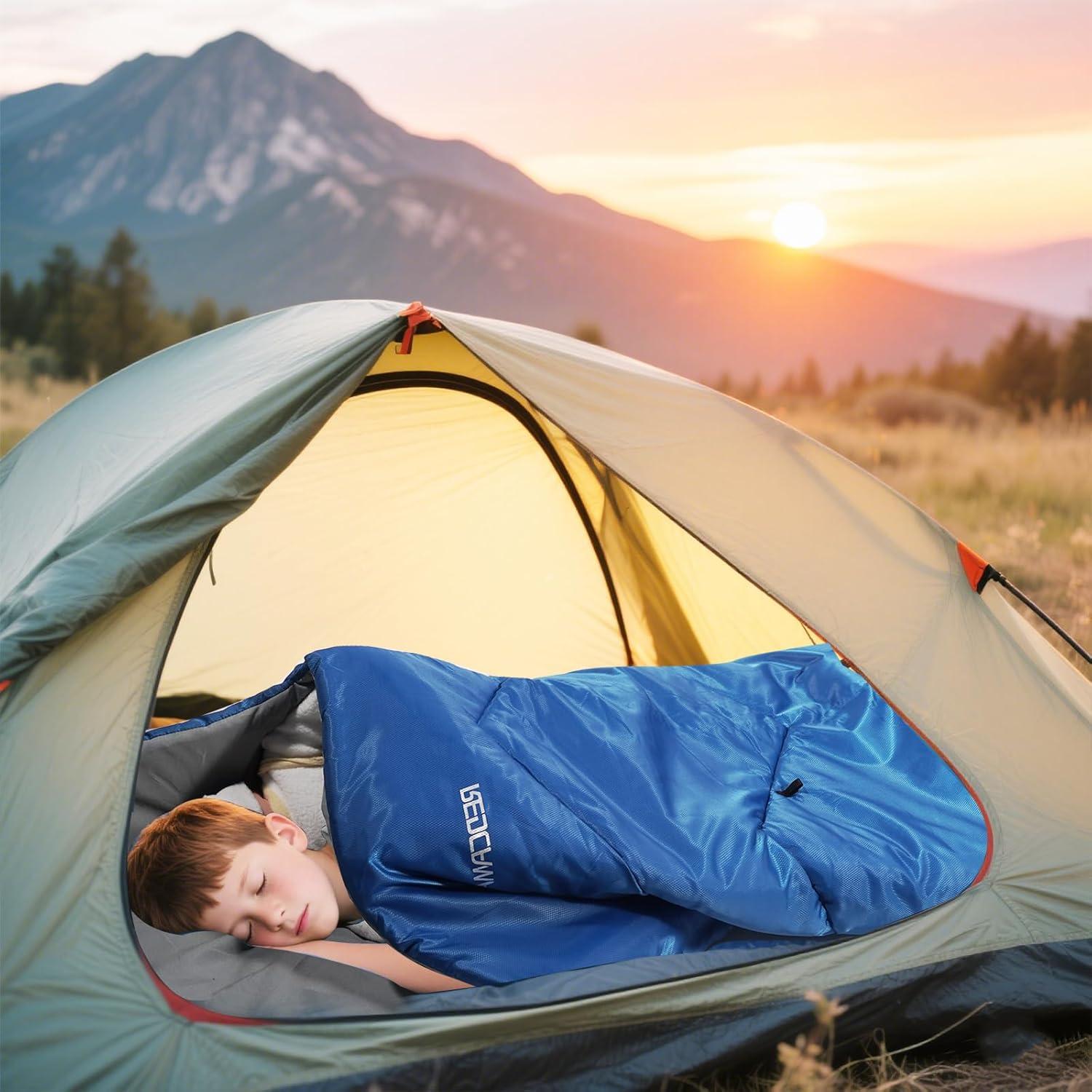 Saco de Dormir REDCAMP para Niños 3 Temporadas Azul 169 cm
