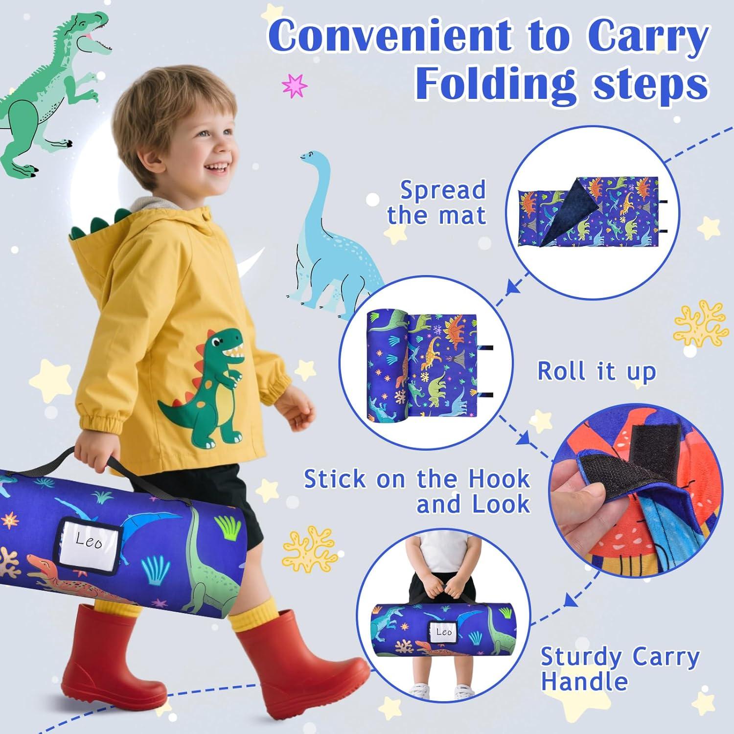 Colchoneta para Siesta Fiodrimy con Almohada Dinosaurio 134.6 cm