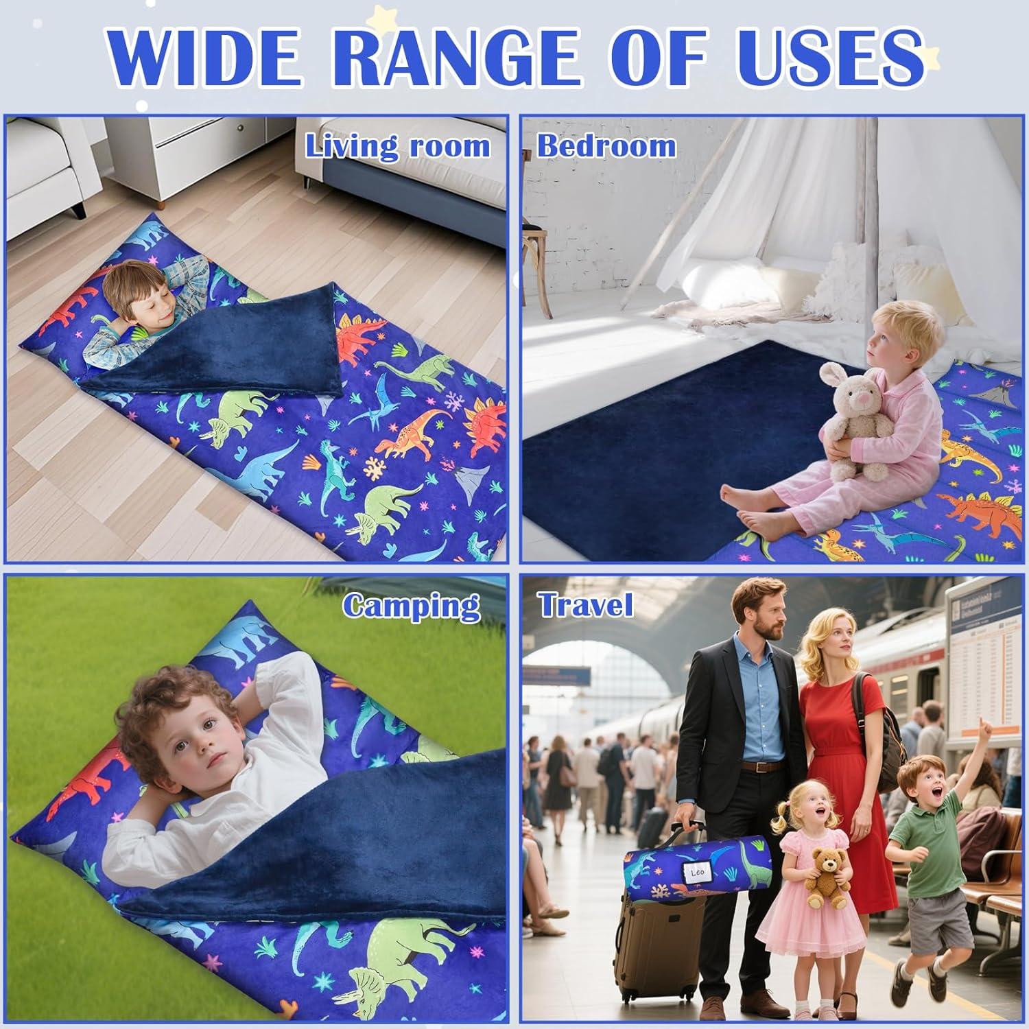 Colchoneta para Siesta Fiodrimy con Almohada Dinosaurio 134.6 cm