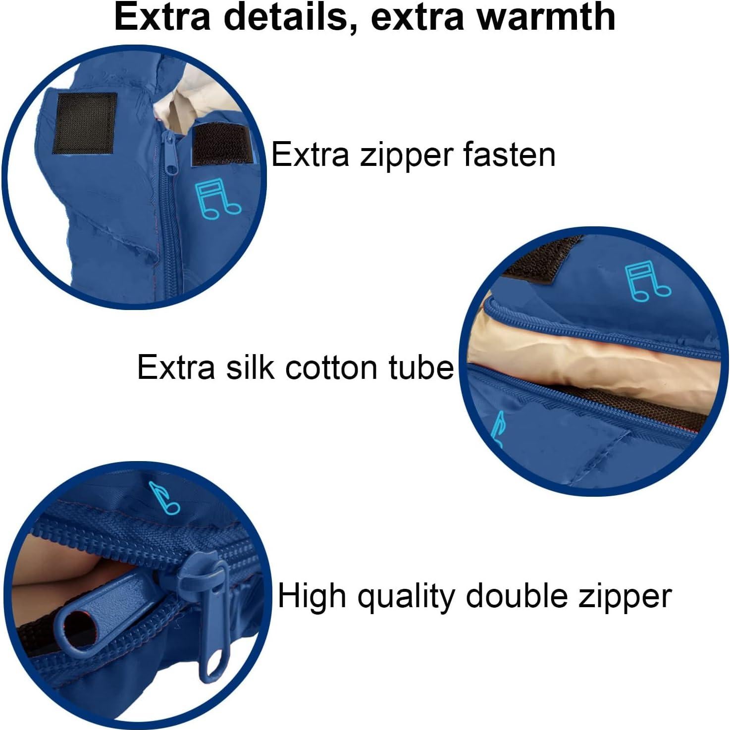 Saco de dormir momia ajustable ANJ Outdoors 0-15°C niños