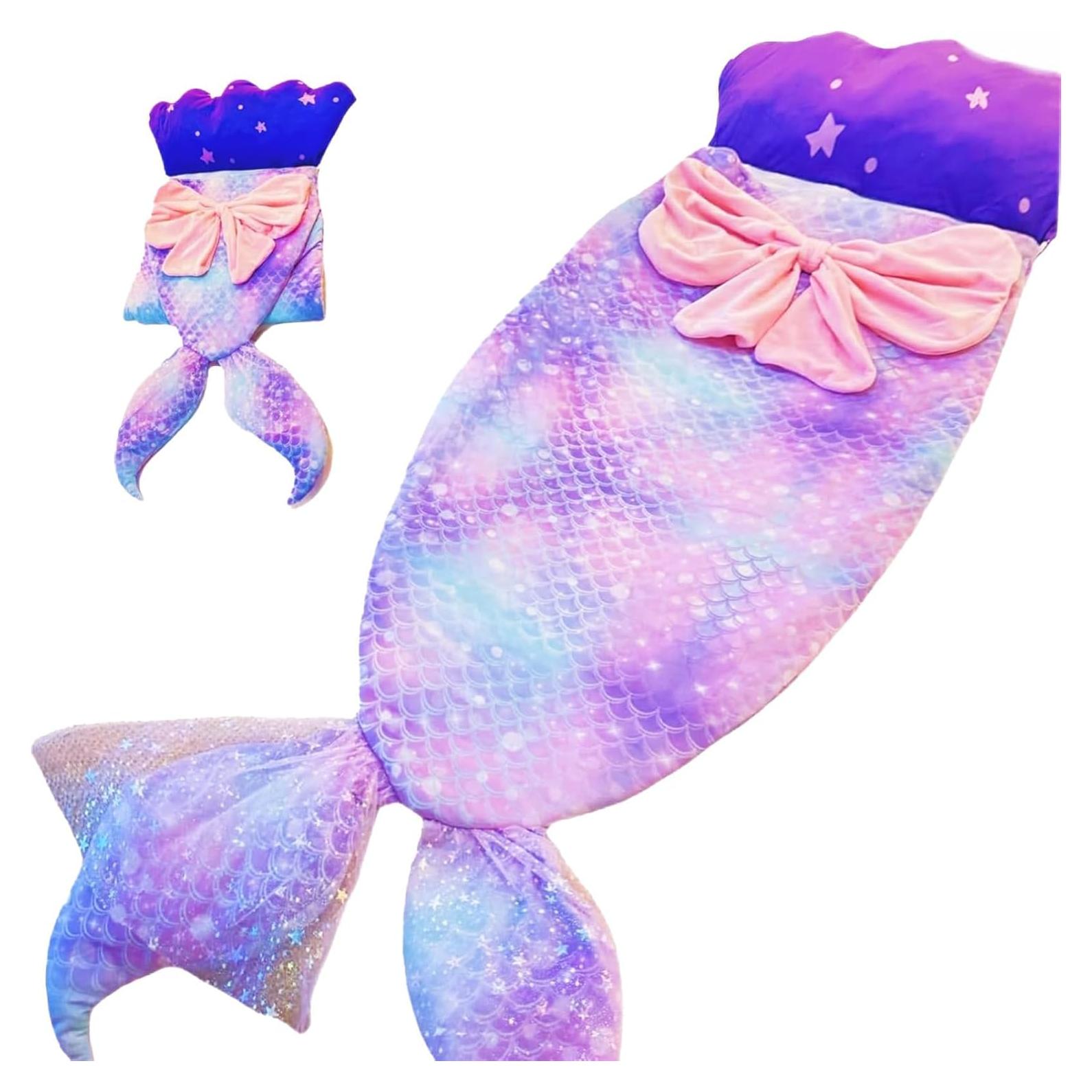 Saco de dormir infantil Nalexmi Sirena 137x64.5 cm con almohada