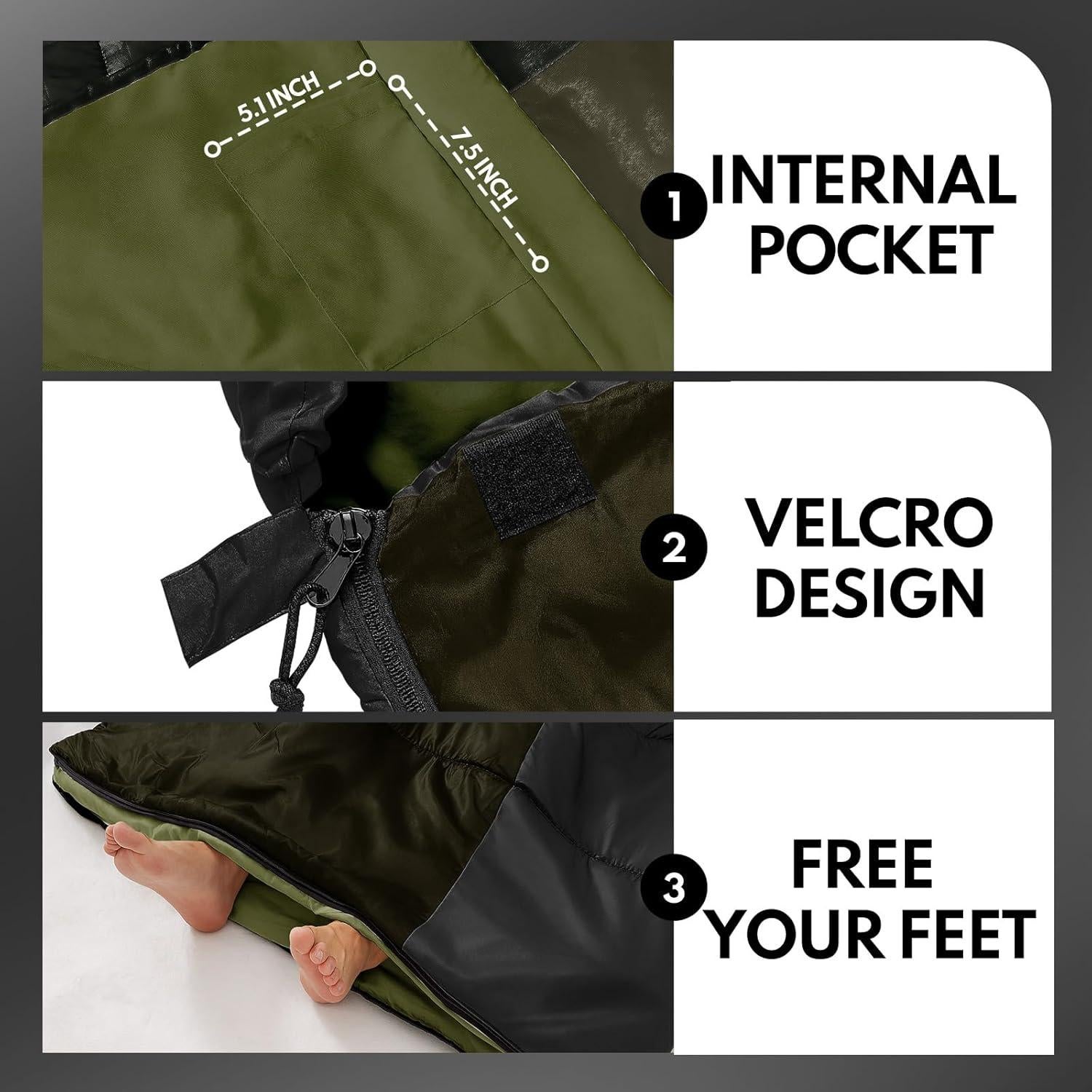 Saco de Dormir XXL TANSTRIDER 0°C Poliéster Camping