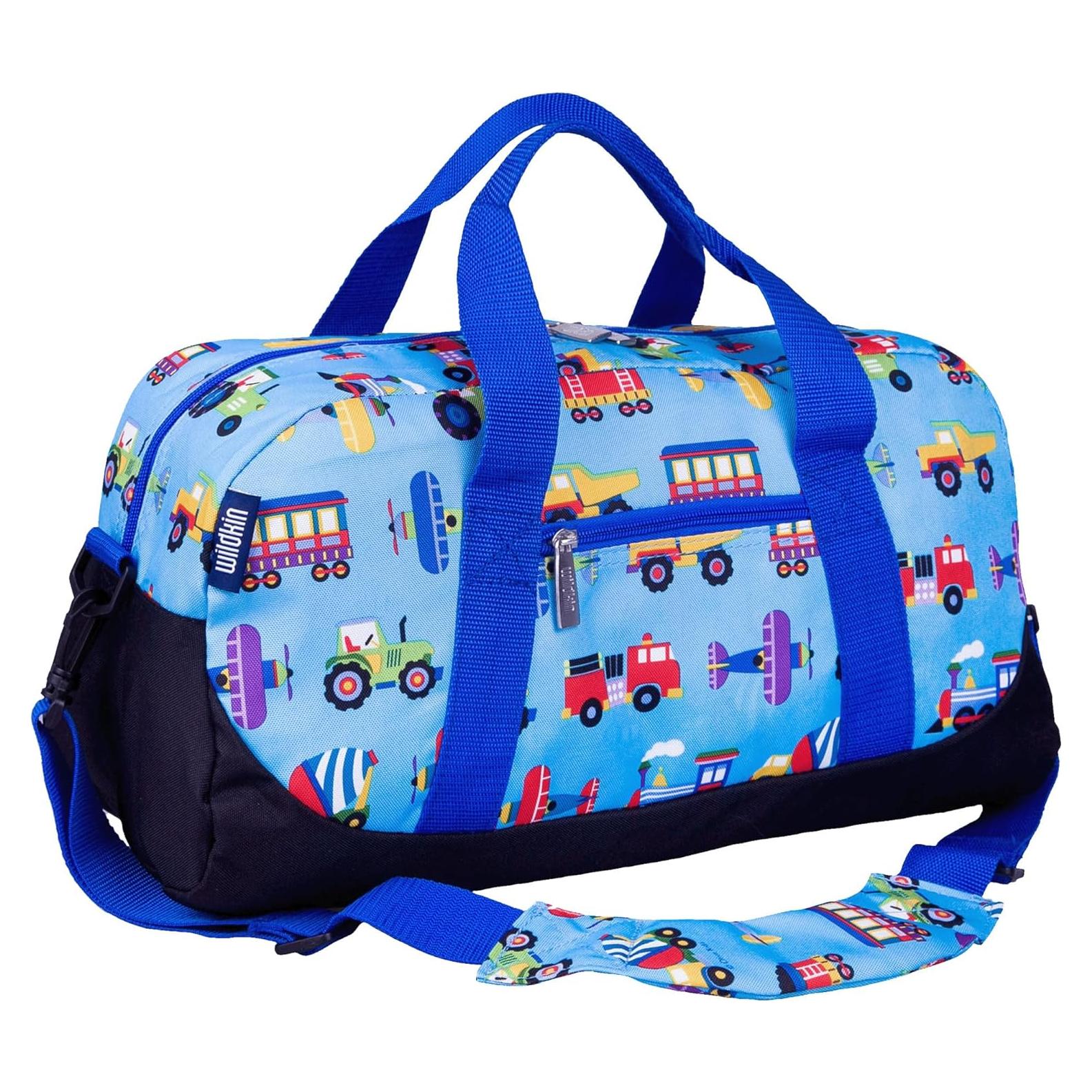 Bolsa de viaje Wildkin para niños 45.72x22.86cm Trenes Aviones Camiones