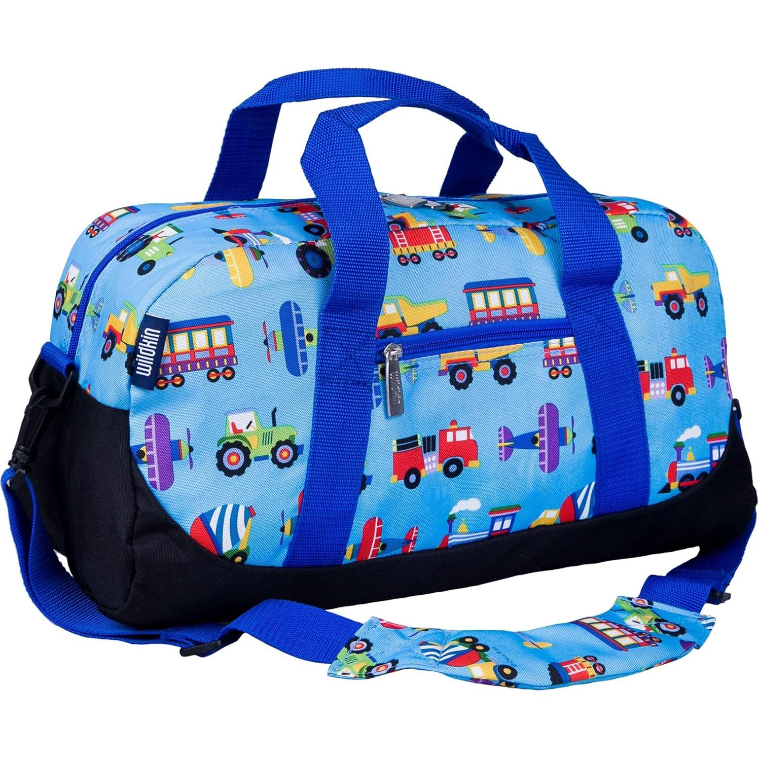 Bolsa de viaje Wildkin para niños 45.72x22.86cm Trenes Aviones Camiones