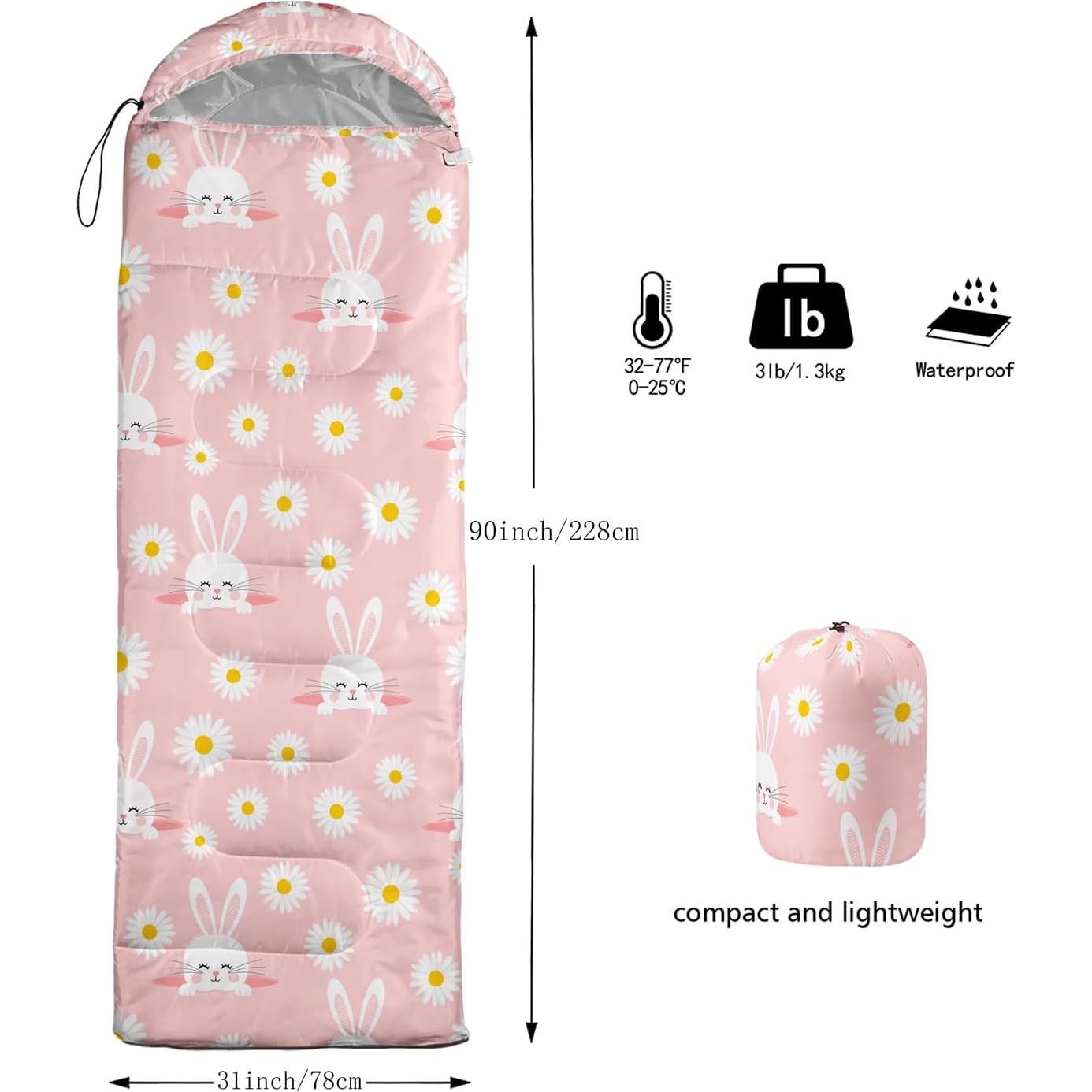 Saco de dormir AILONEN Bunny5 para 1 persona, 3 estaciones, 79x229 cm