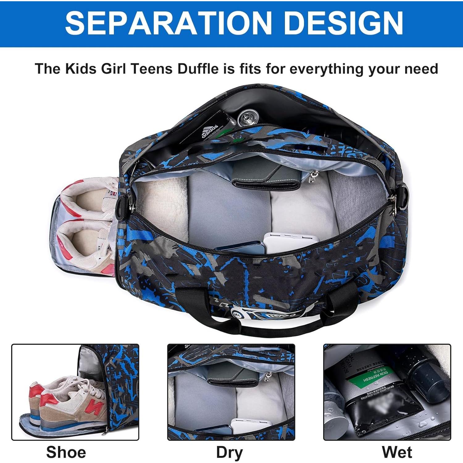 Bolsa de Deporte Luminosa para Niños Azul 23L con Compartimentos