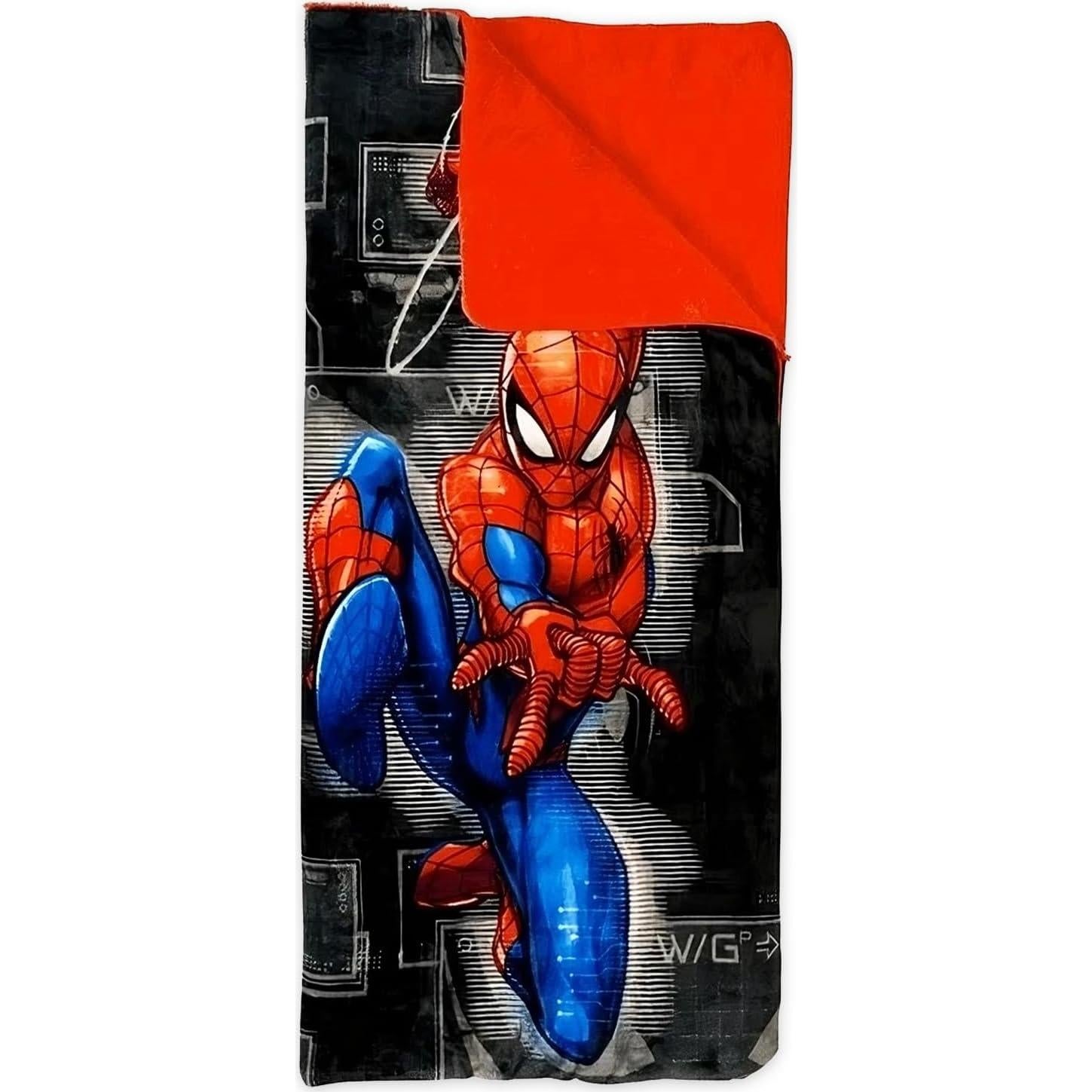 Saco de Dormir Spider-Man 137x142 cm con Almohada y Stickers