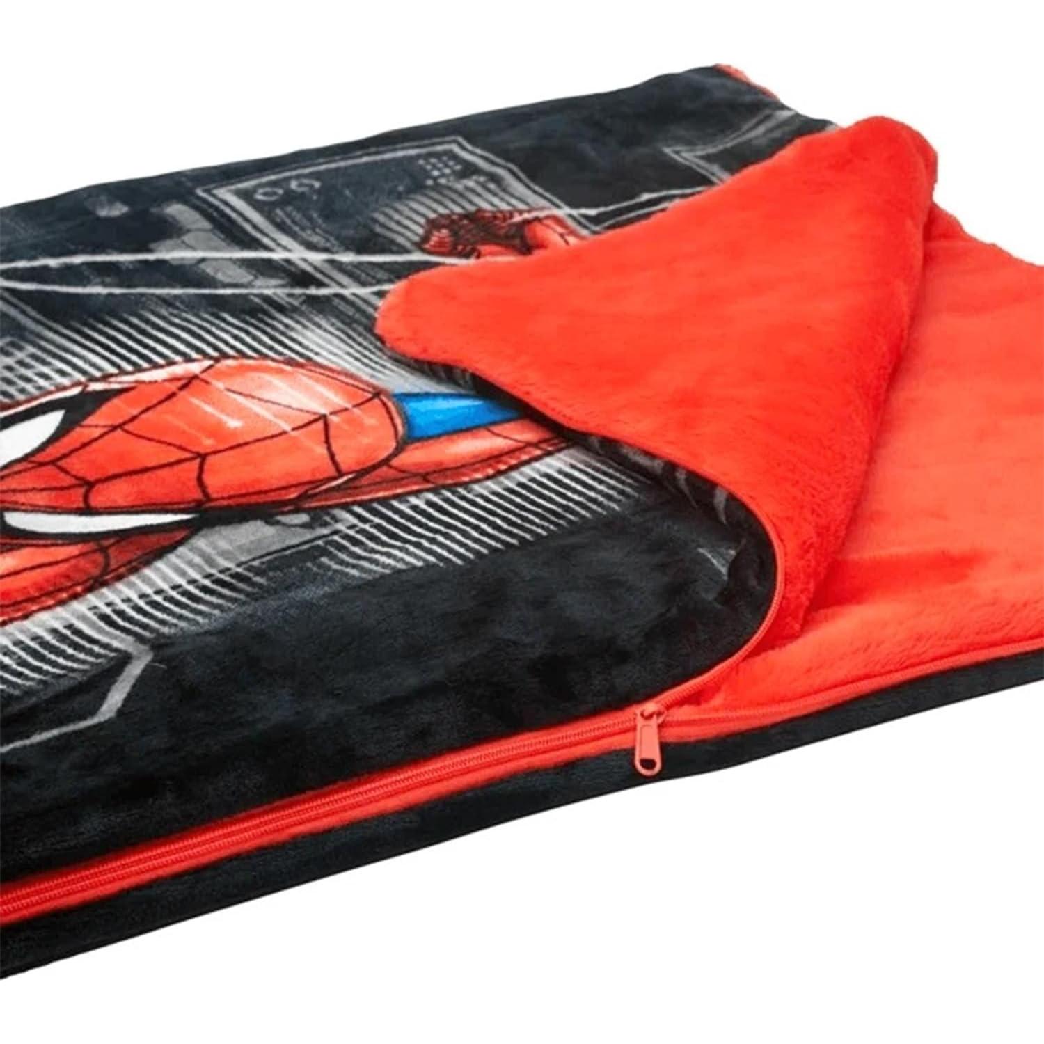 Saco de Dormir Spider-Man 137x142 cm con Almohada y Stickers