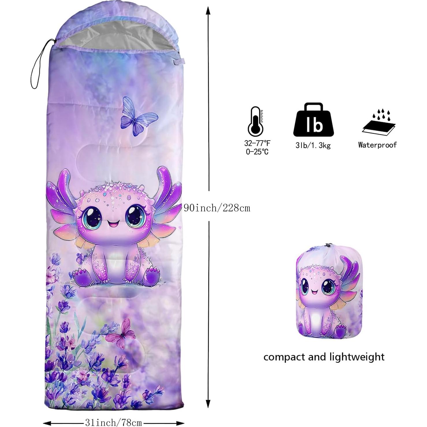 Saco de Dormir AILONEN Axolote 3 Estaciones 79x229cm