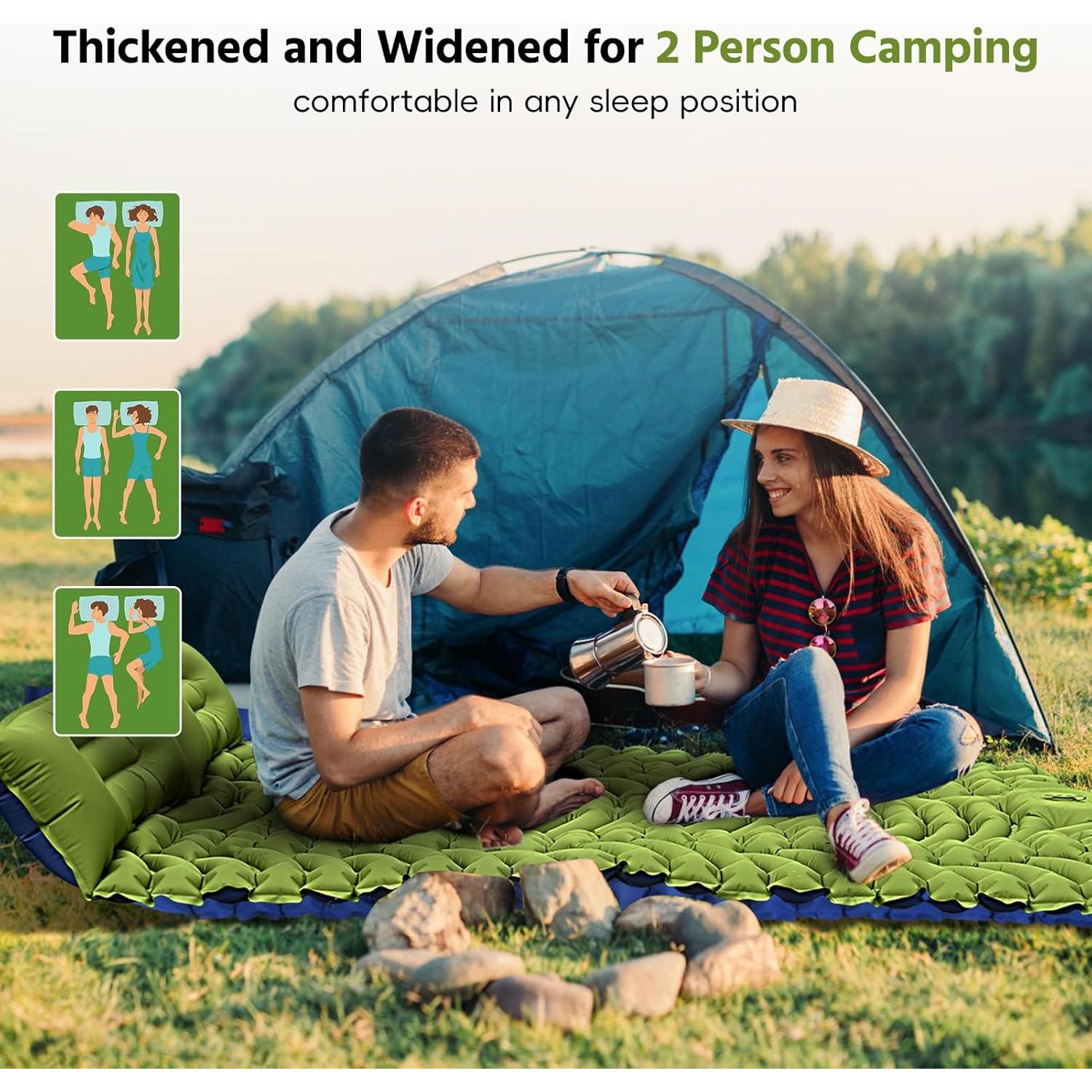 Colchón Doble Autoinflable OUTTPLY 202.5x135.9cm 10.2cm Grueso