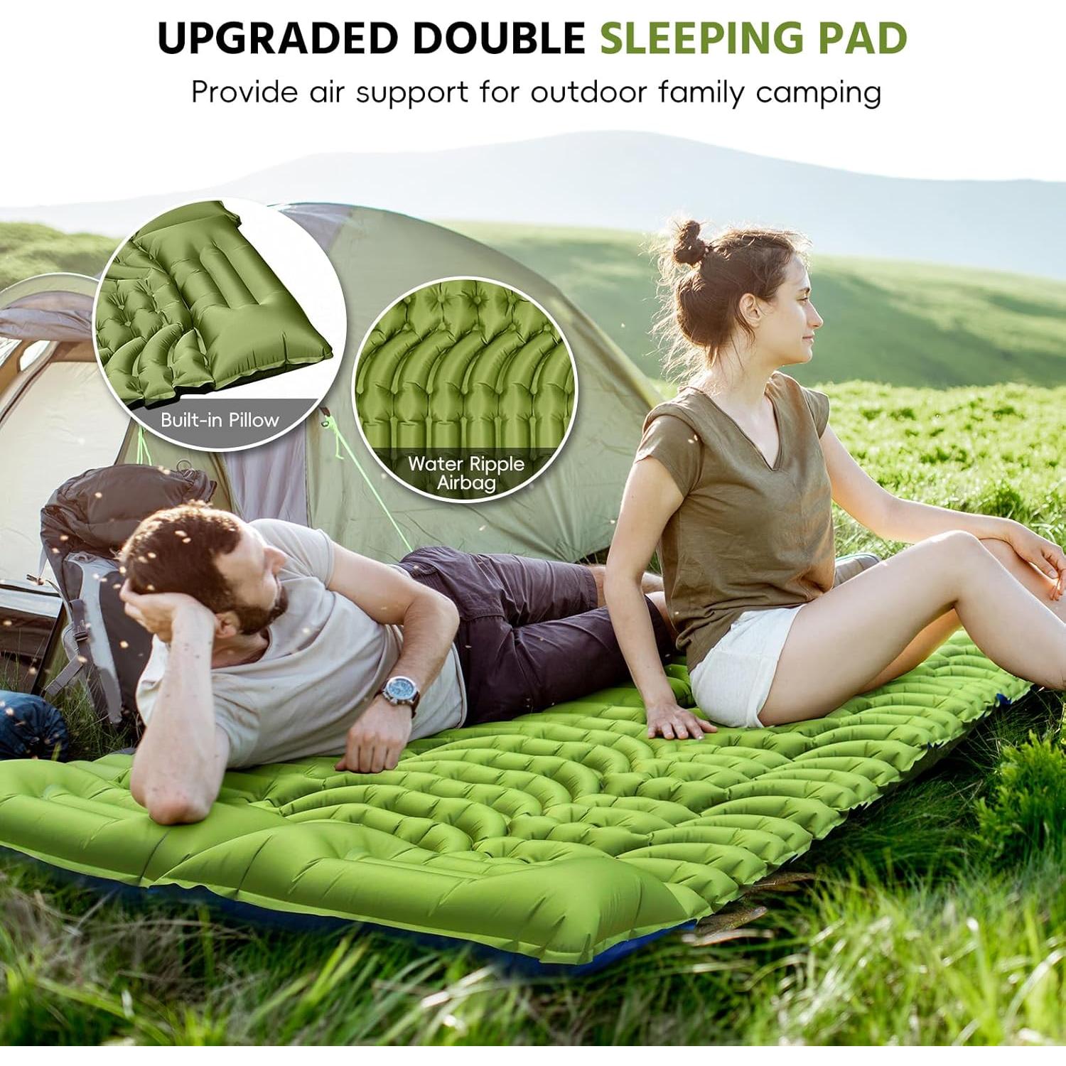 Colchón Doble Autoinflable OUTTPLY 202.5x135.9cm 10.2cm Grueso