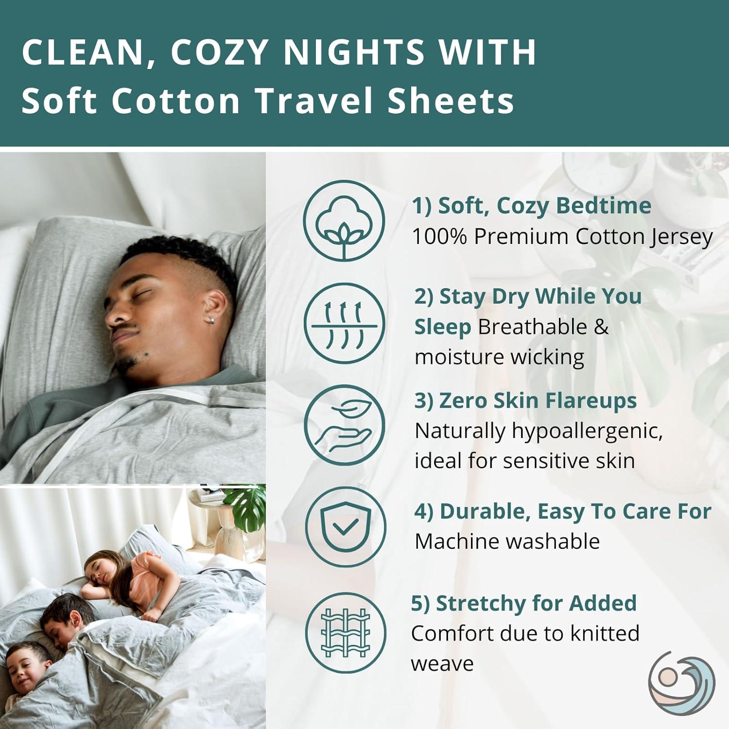 Forro de Saco de Dormir The Snug Cove 100% Algodón Individual