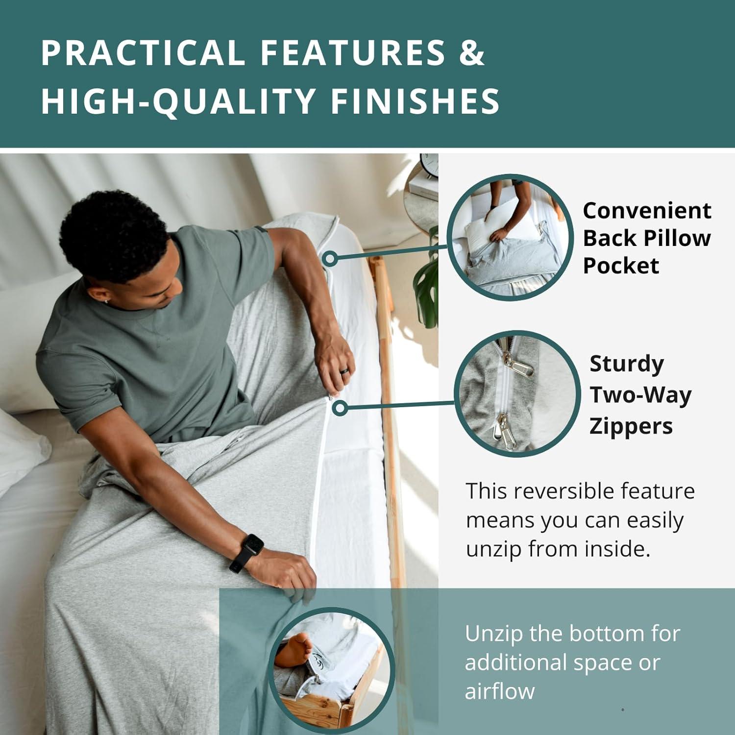 Forro de Saco de Dormir The Snug Cove 100% Algodón Individual