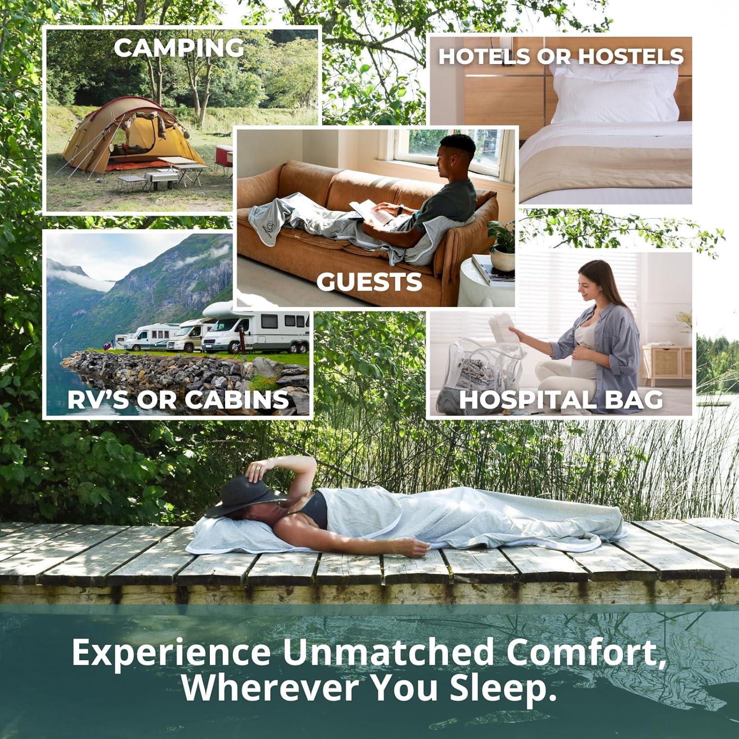 Forro de Saco de Dormir The Snug Cove 100% Algodón Individual