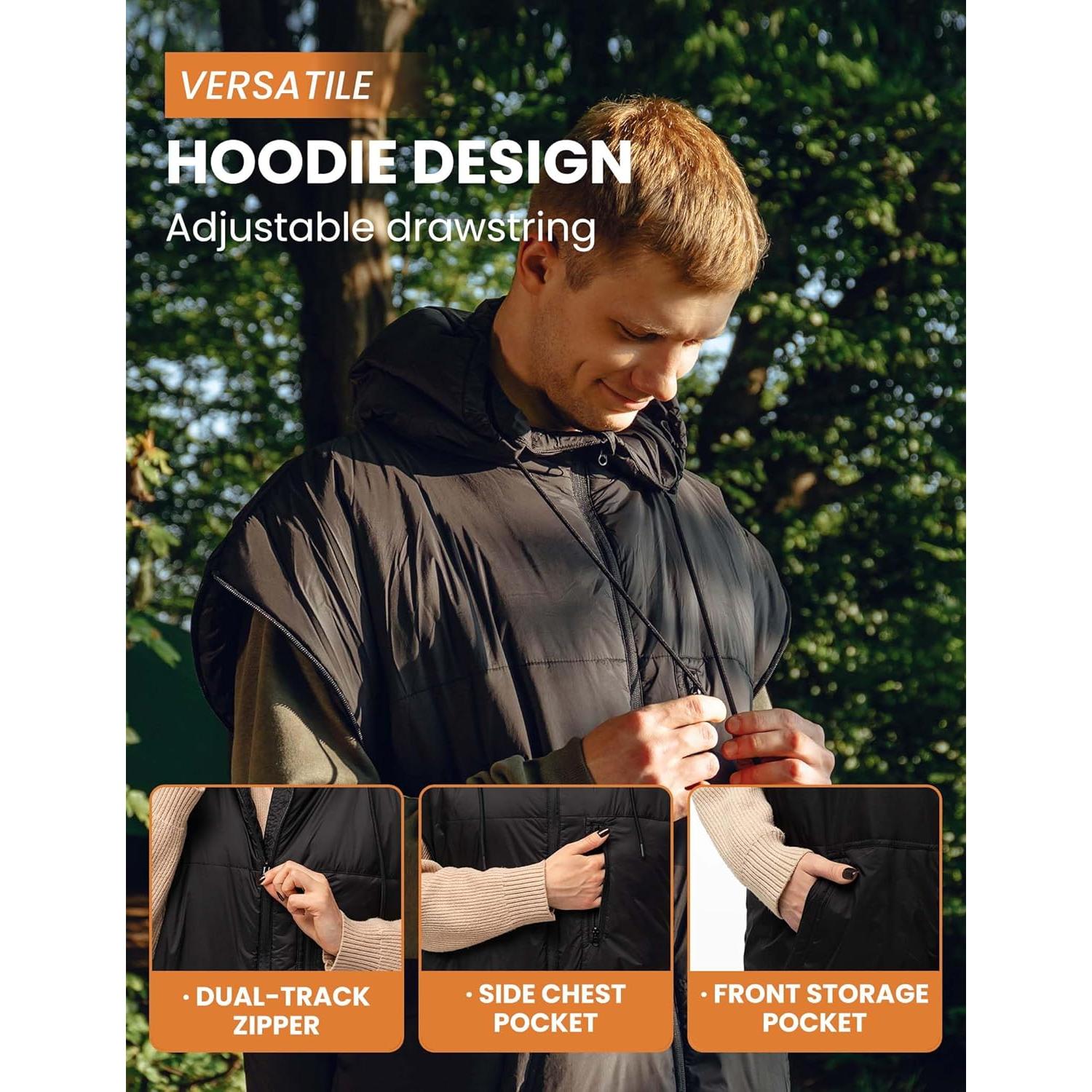 Saco de dormir Relexit negro para adultos, impermeable, 1.14 kg