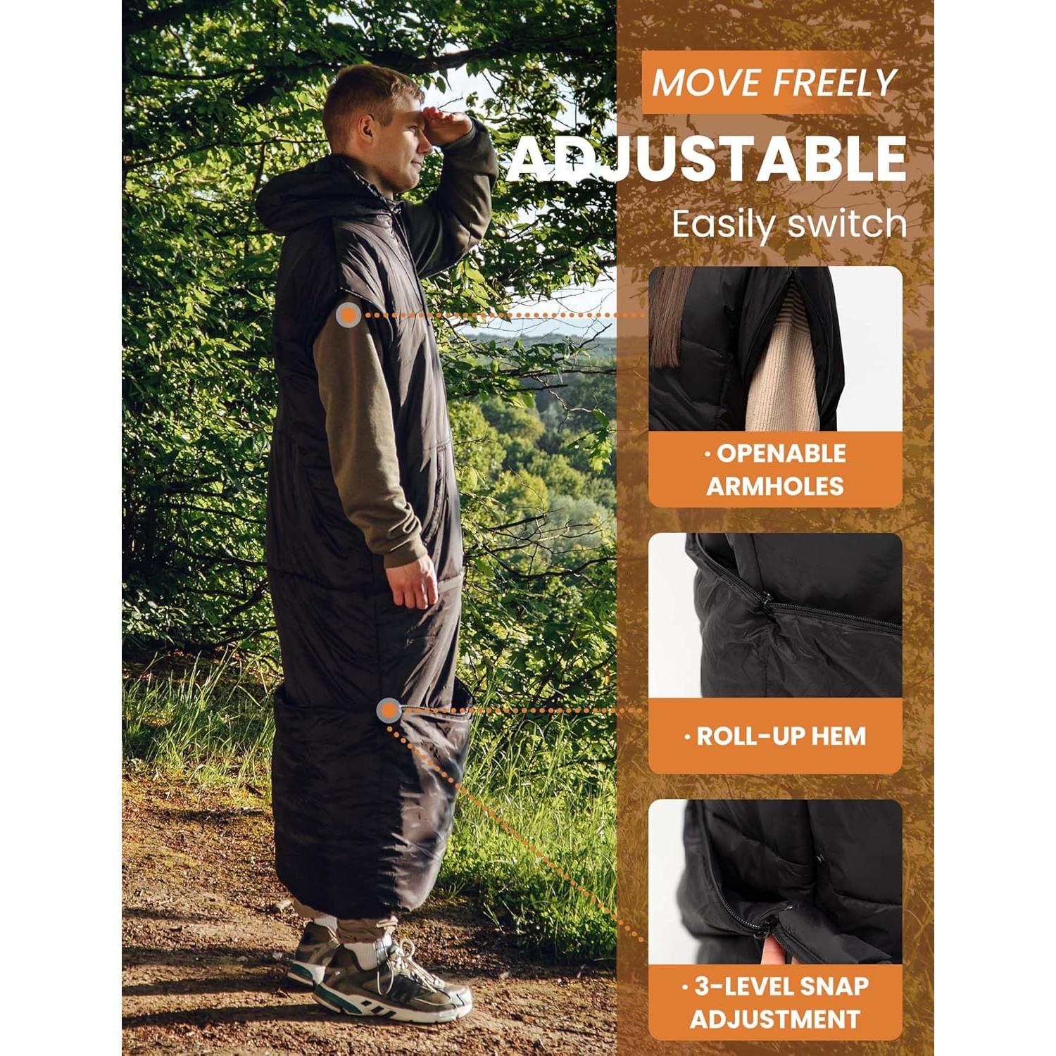 Saco de dormir Relexit negro para adultos, impermeable, 1.14 kg