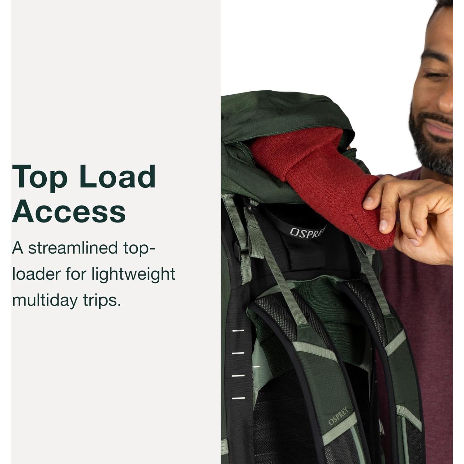 Mochila de senderismo Osprey Talon 44L para hombres Negro/Gris