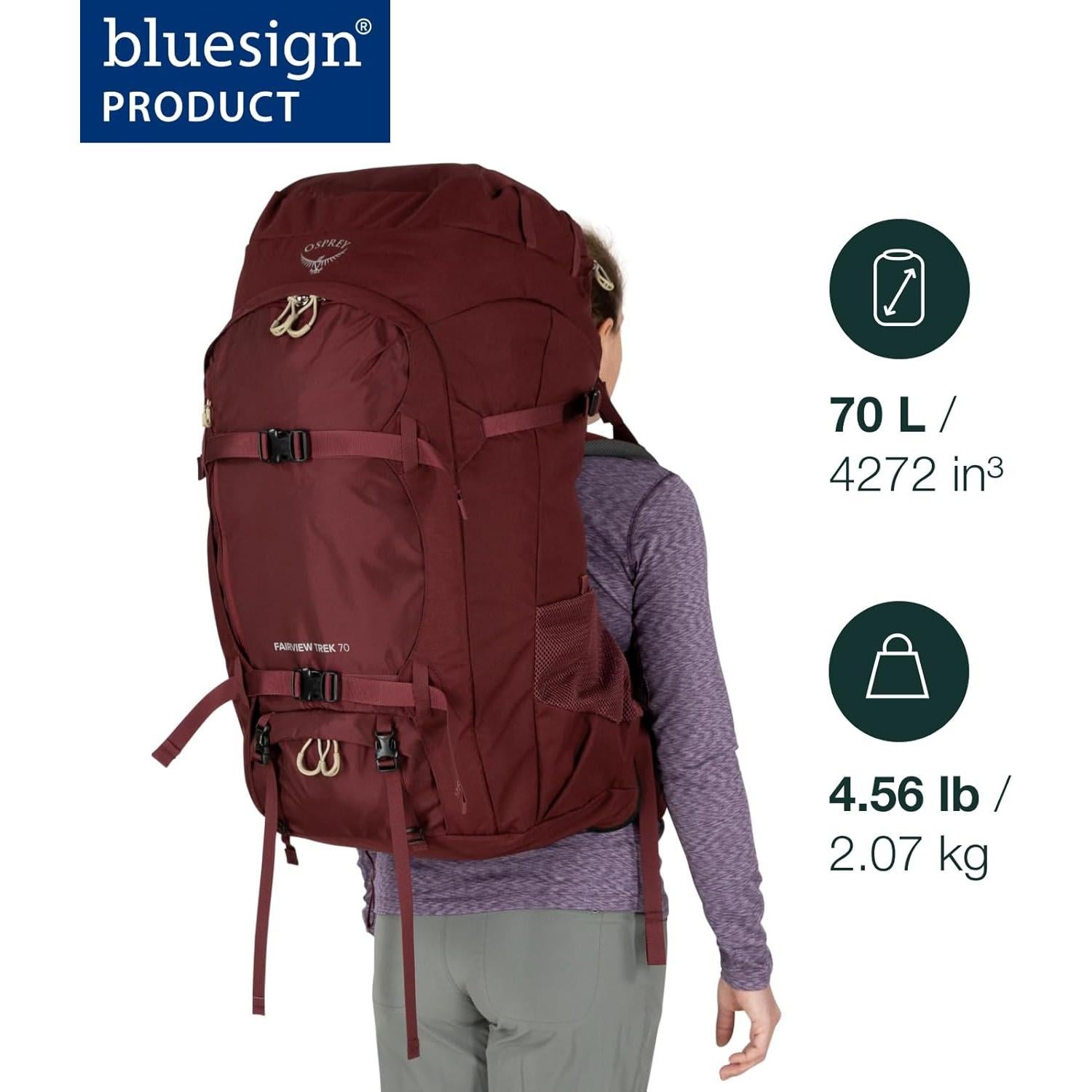 Mochila de Viaje Osprey Fairview Trek 70L para Mujeres - Azul