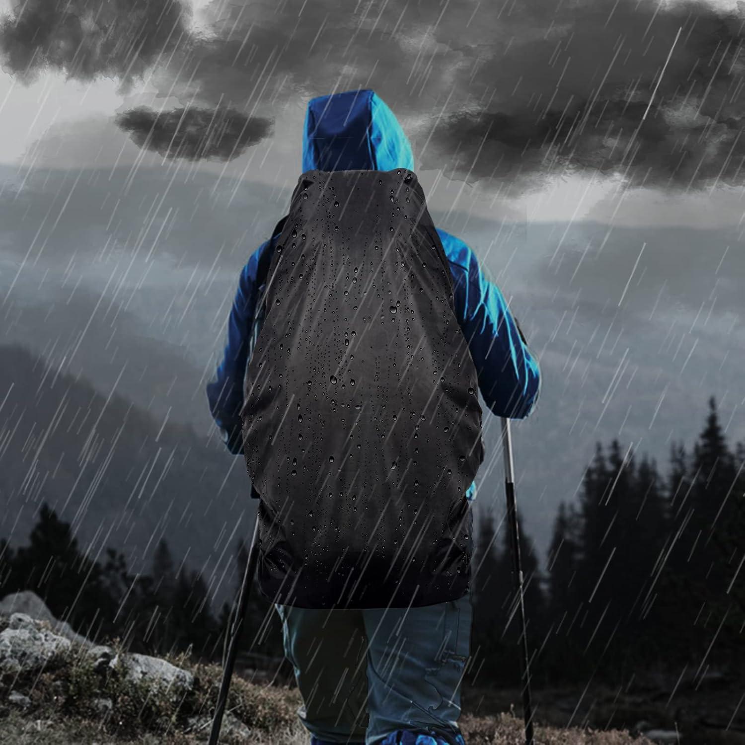 Mochila de Senderismo 90L Azul con Funda Impermeable