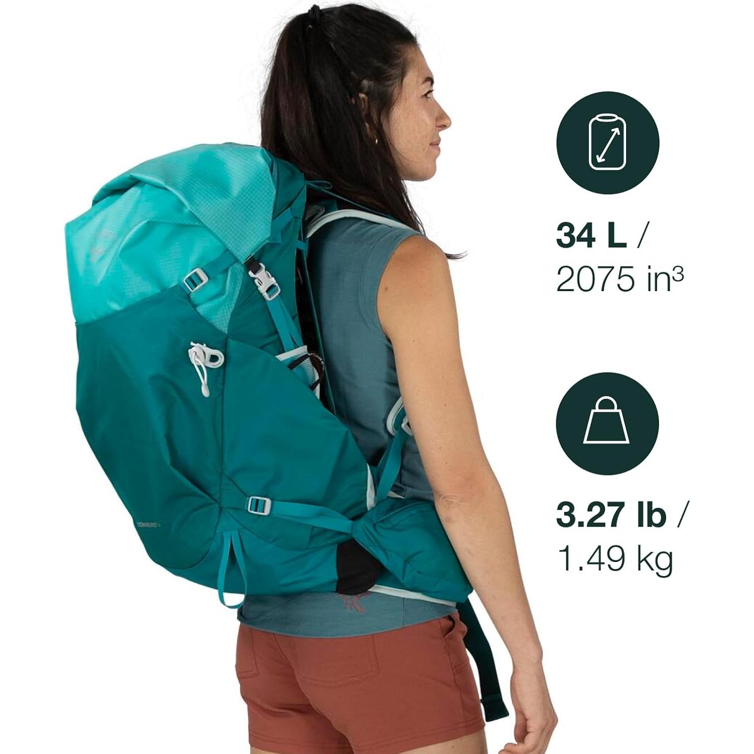 Mochila de Senderismo Osprey Downburst 34L Impermeable Azul