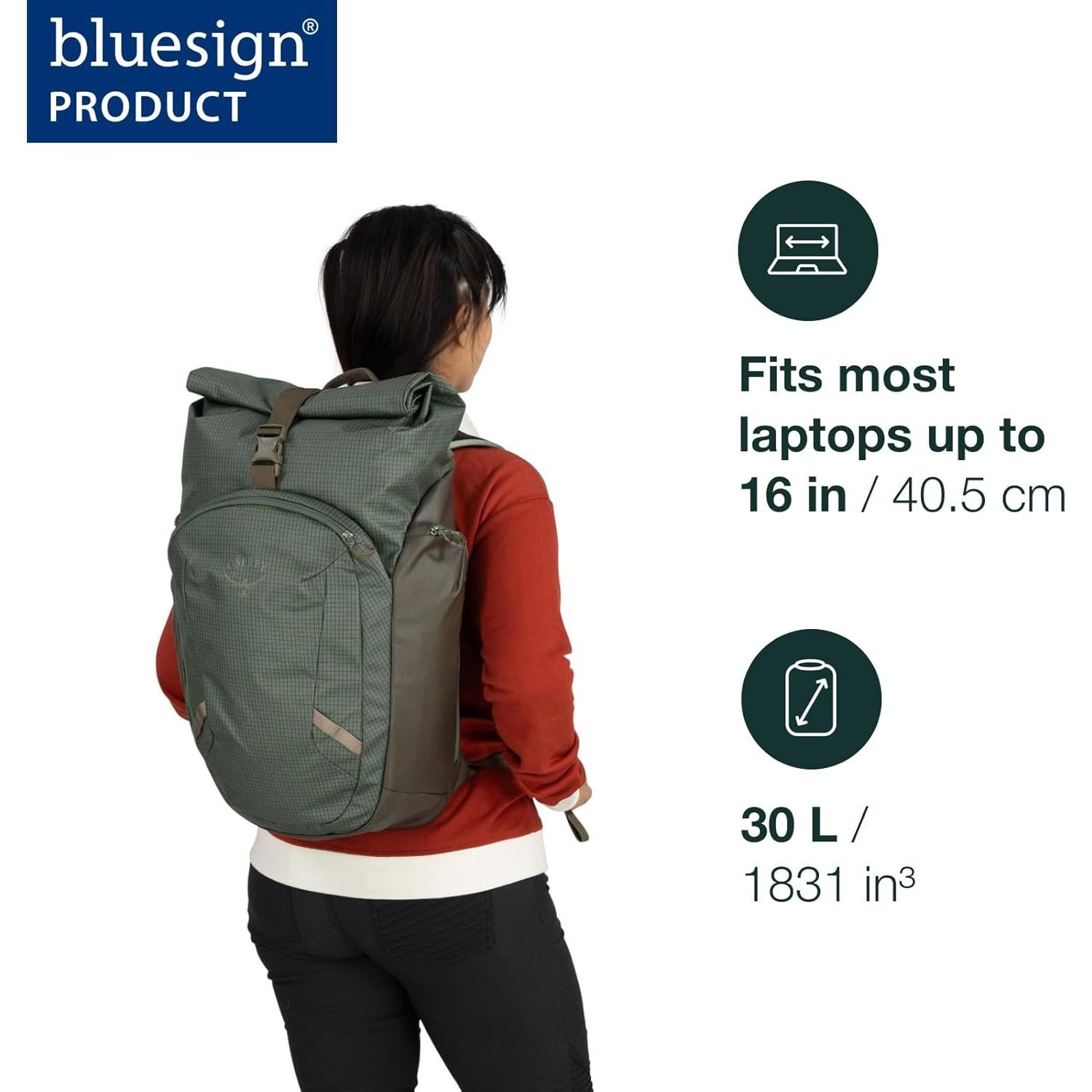 Mochila Osprey Transporter Roll Top 30L Hoja de Pino