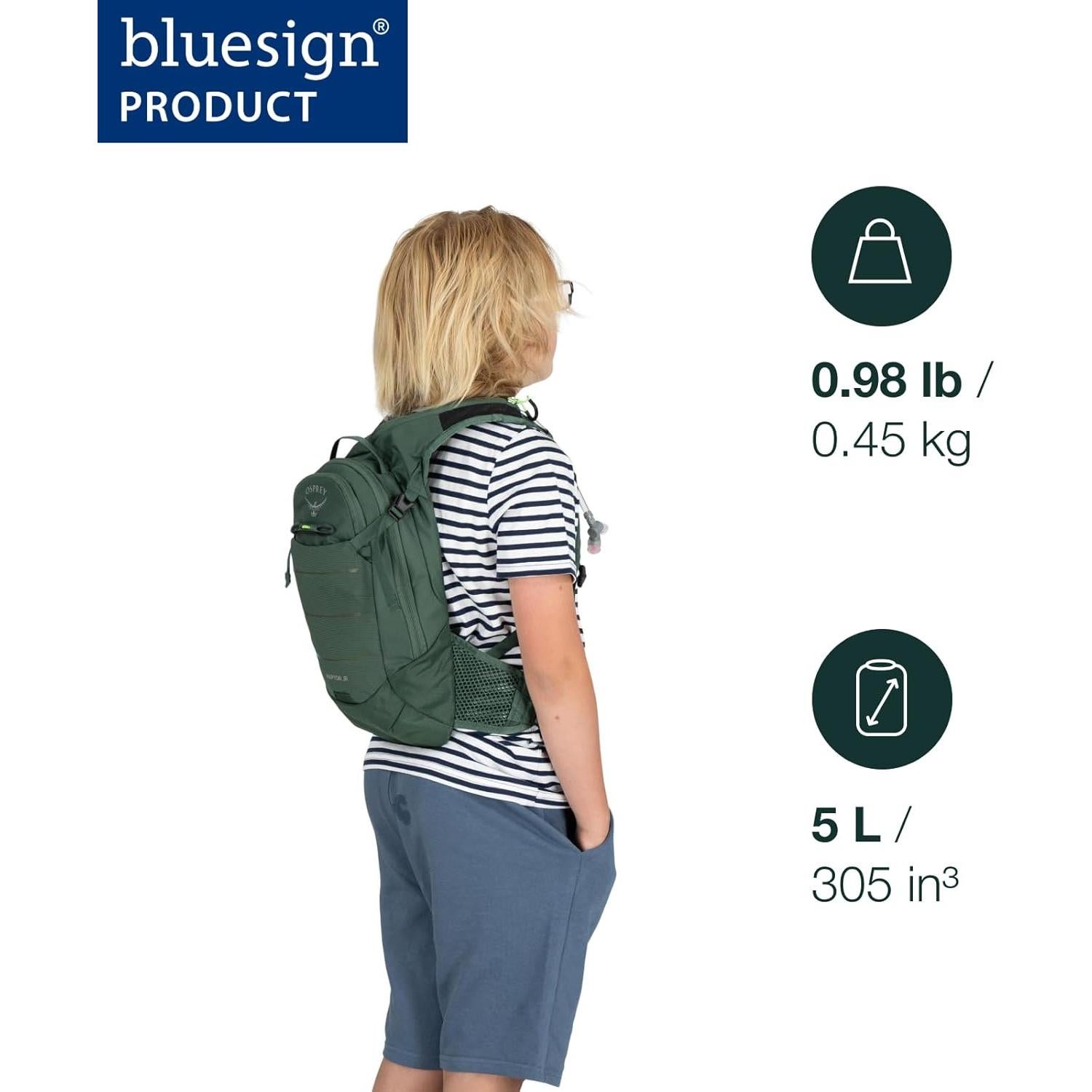 Mochila de Ciclismo Osprey Raptor Jr para Niños 1.5L Verde