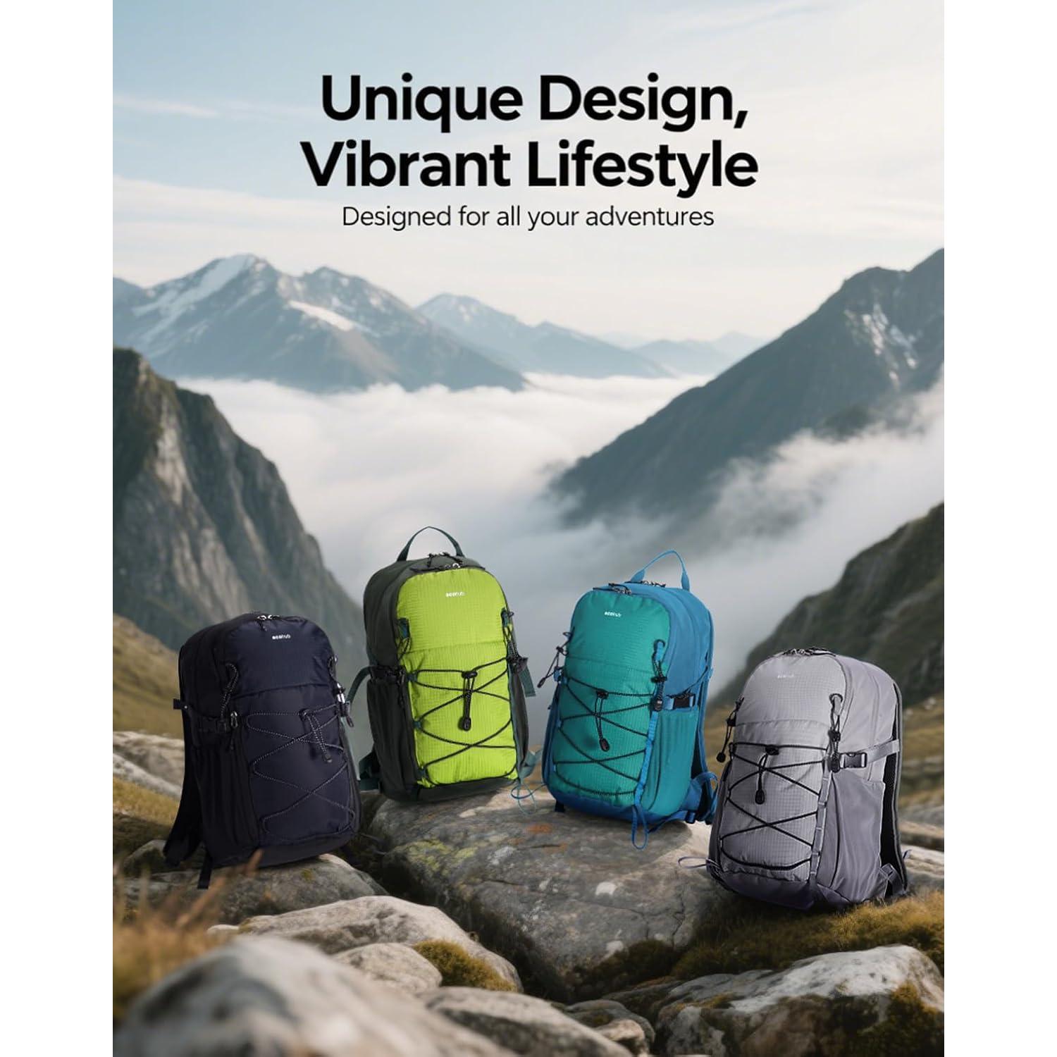 Mochila de Senderismo ECOHUB 20L Verde Resistente al Agua