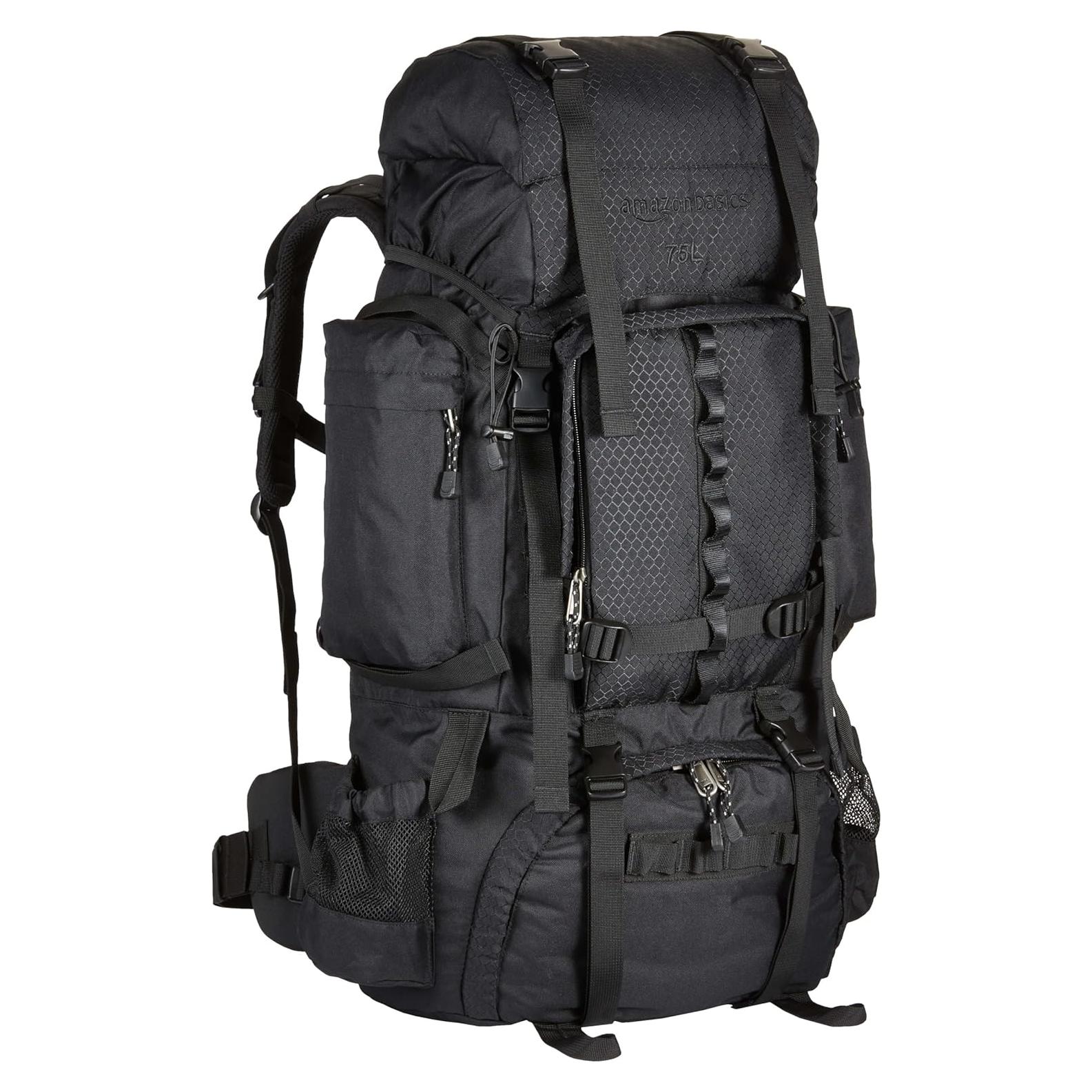 Mochila de Senderismo Amazon Basics 75L con Cubierta de Lluvia