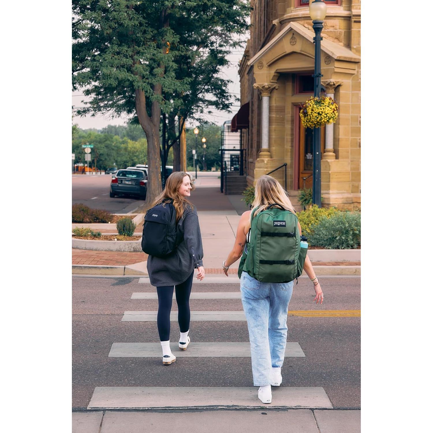 Mochila JanSport Venture Negra - Gran Compartimento y 4 Bolsillos