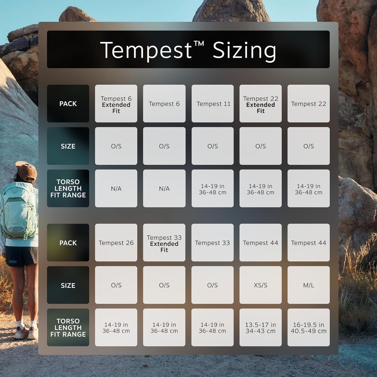 Mochila de Senderismo Osprey Tempest 33L Mujer Ajuste Ampliado