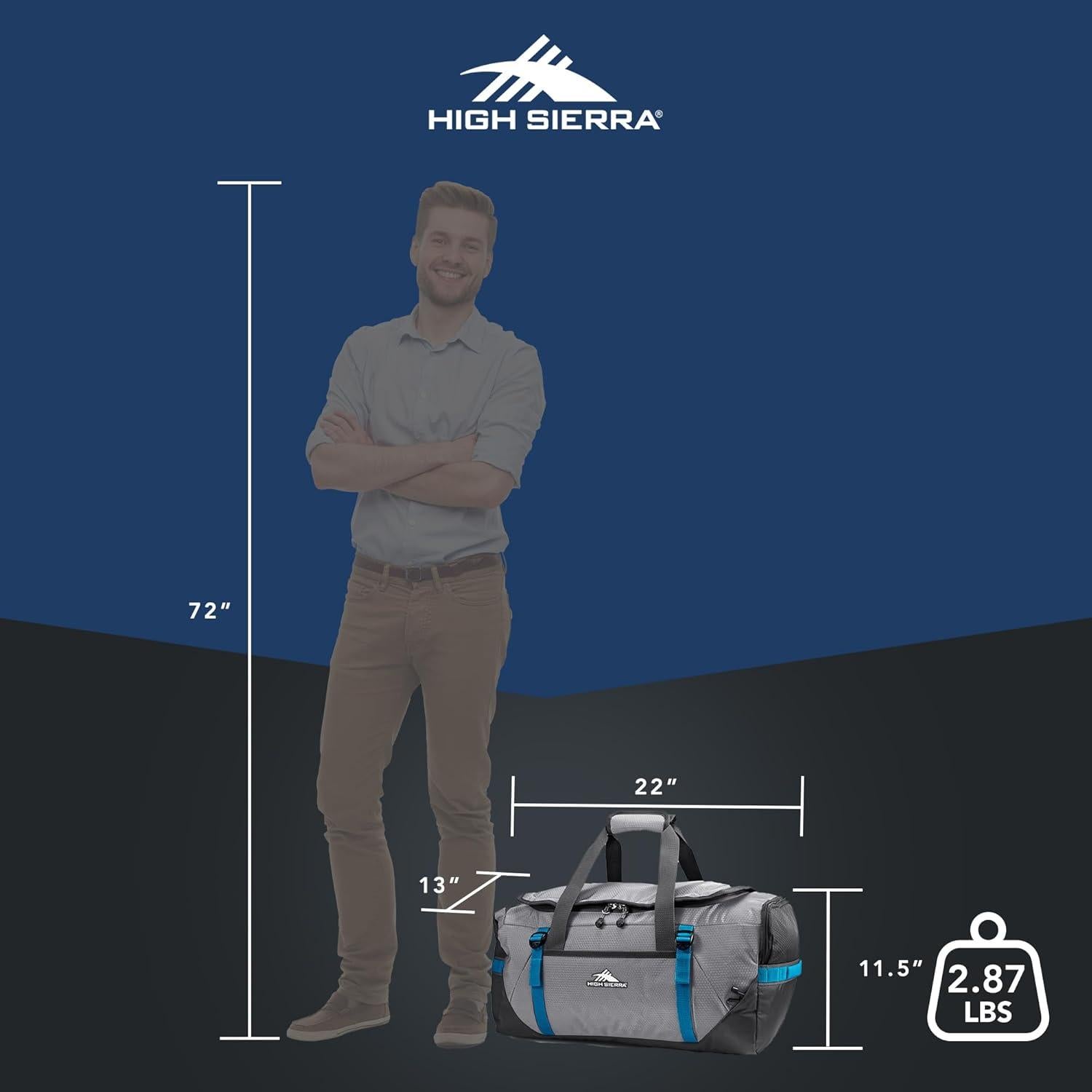 Bolsa de Viaje High Sierra Gris Acero 64L Mochila Duffel