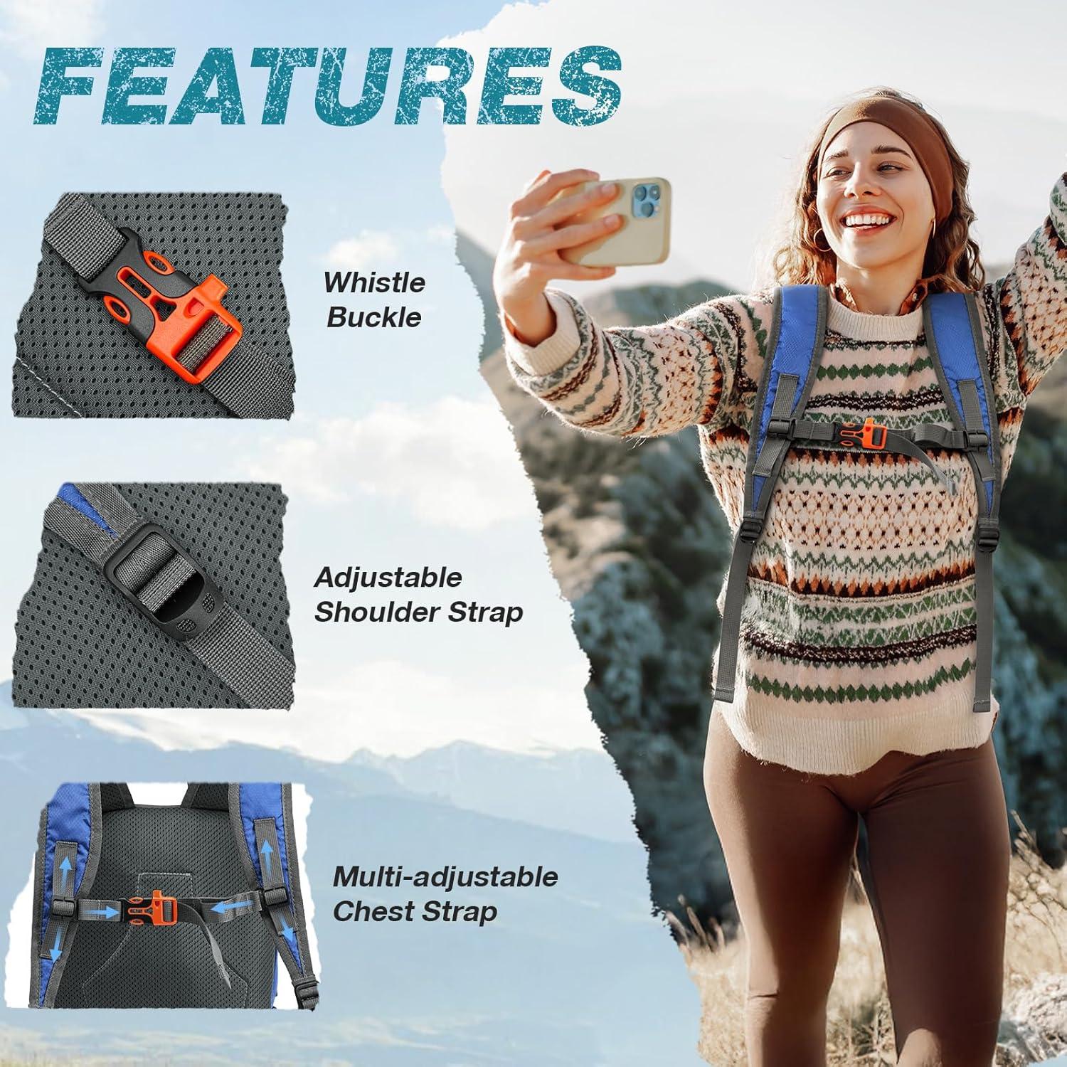 Mochila de Senderismo Plegable G4Free 20L Ligera Azul