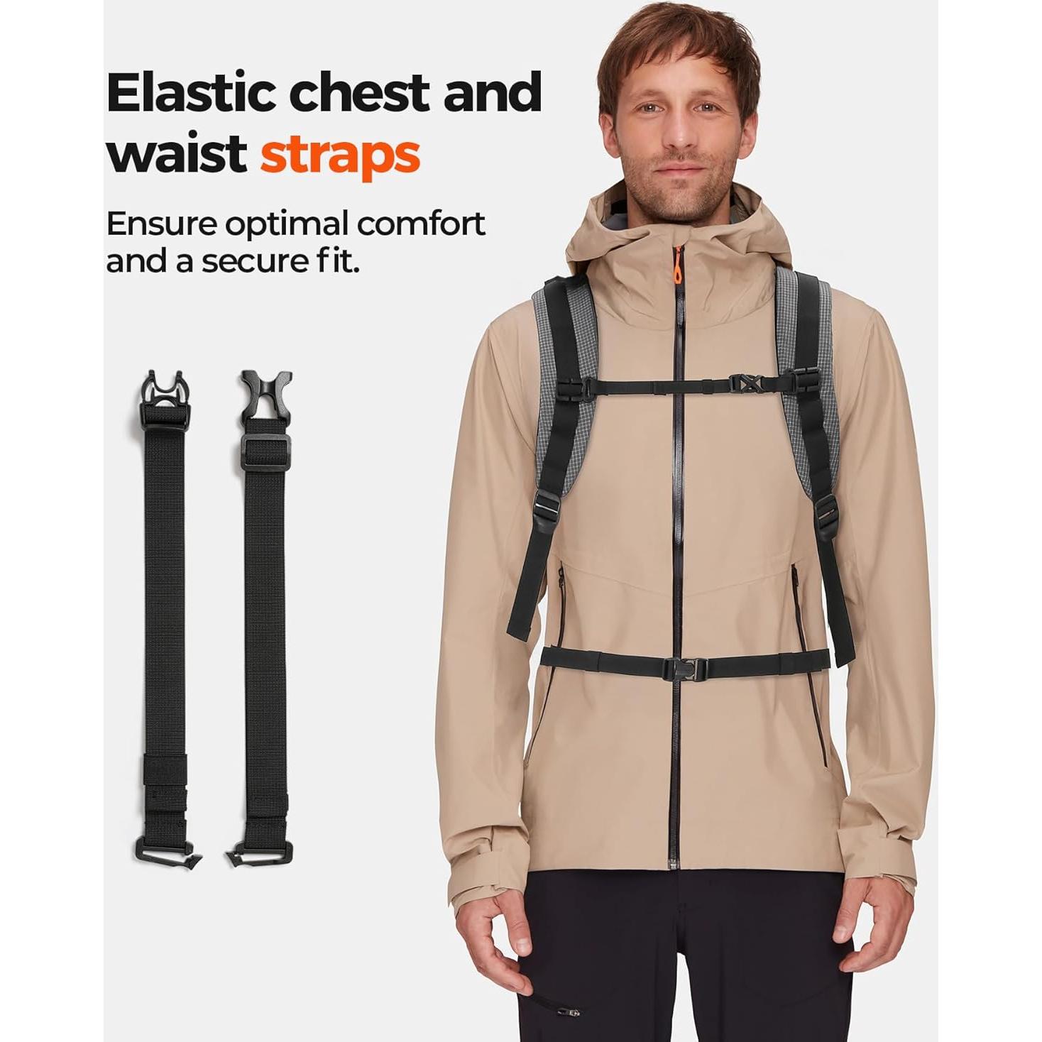 Mochila de Senderismo 20L Impermeable Gris Unisex