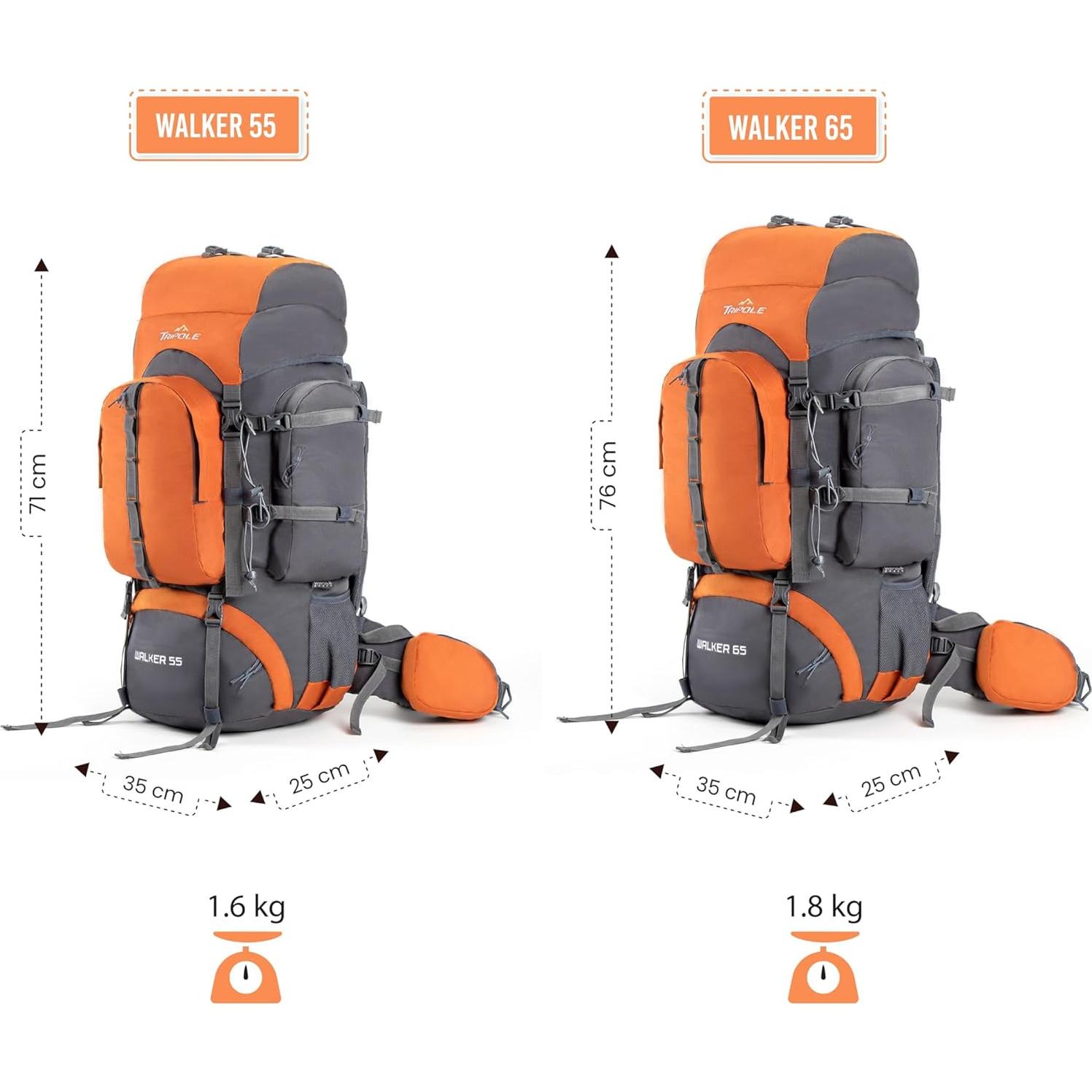 Mochila Tripole Gears 65L con Estructura Interna y Plegable 20L