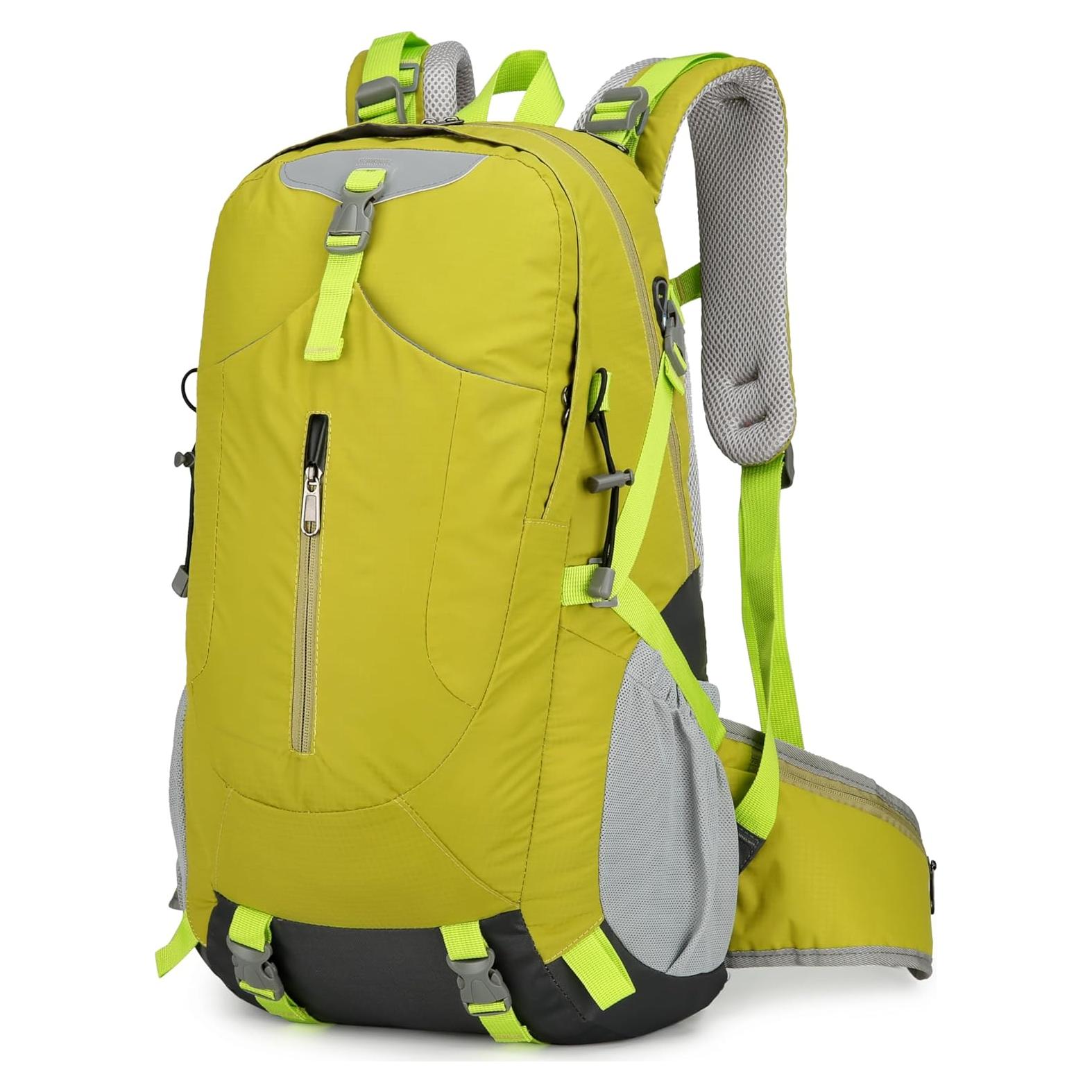 Mochila de Senderismo Impermeable 40L Unisex Verde - Ligera y Ergonómica