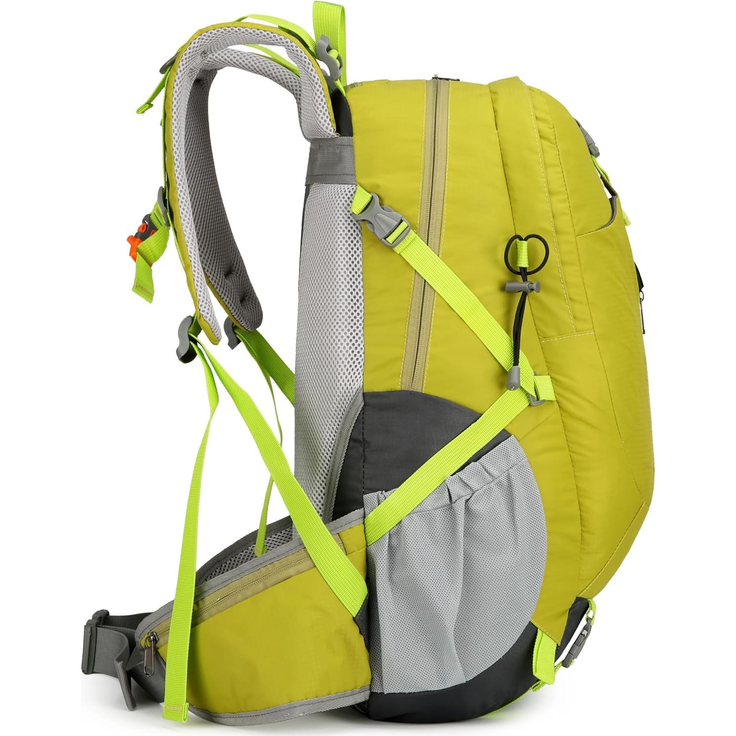 Mochila de Senderismo Impermeable 40L Unisex Verde - Ligera y Ergonómica
