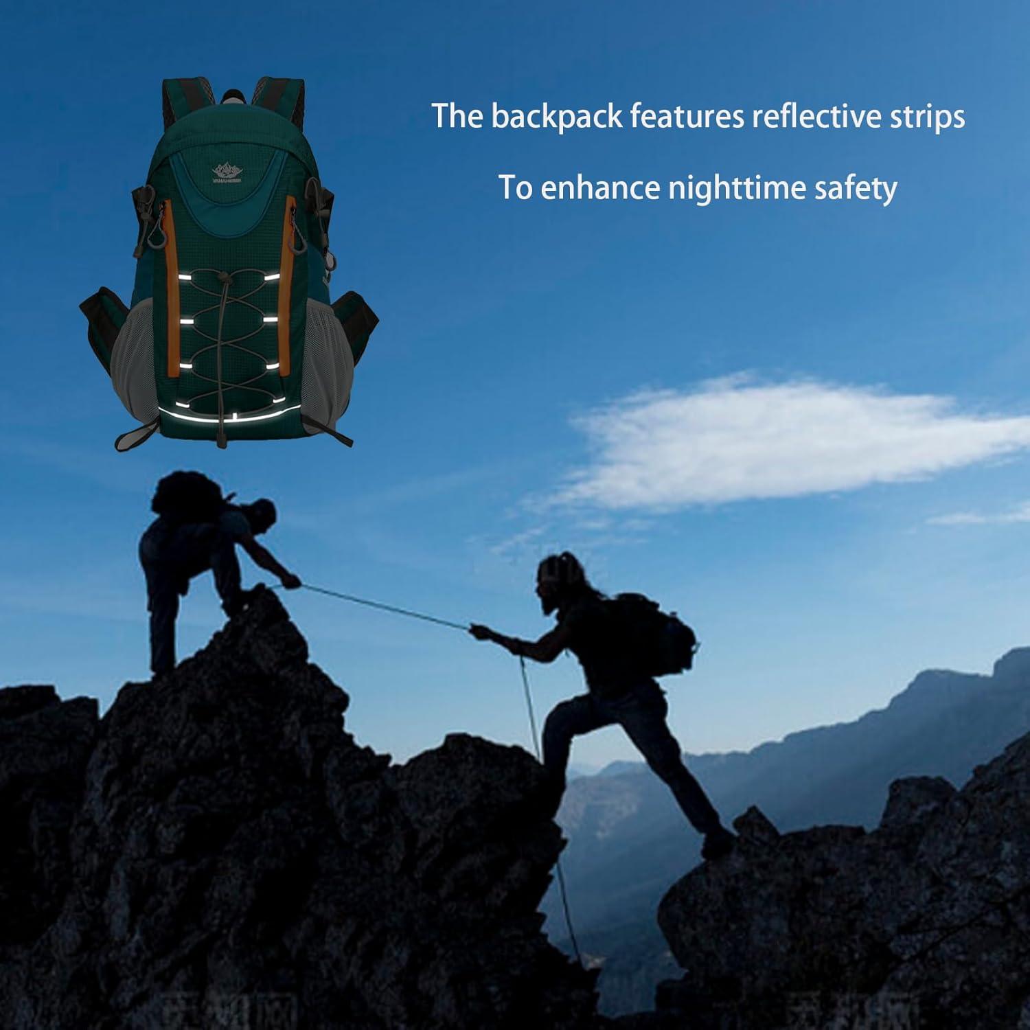 Mochila de Senderismo 35L Negra Ergonomía y Resistente al Agua